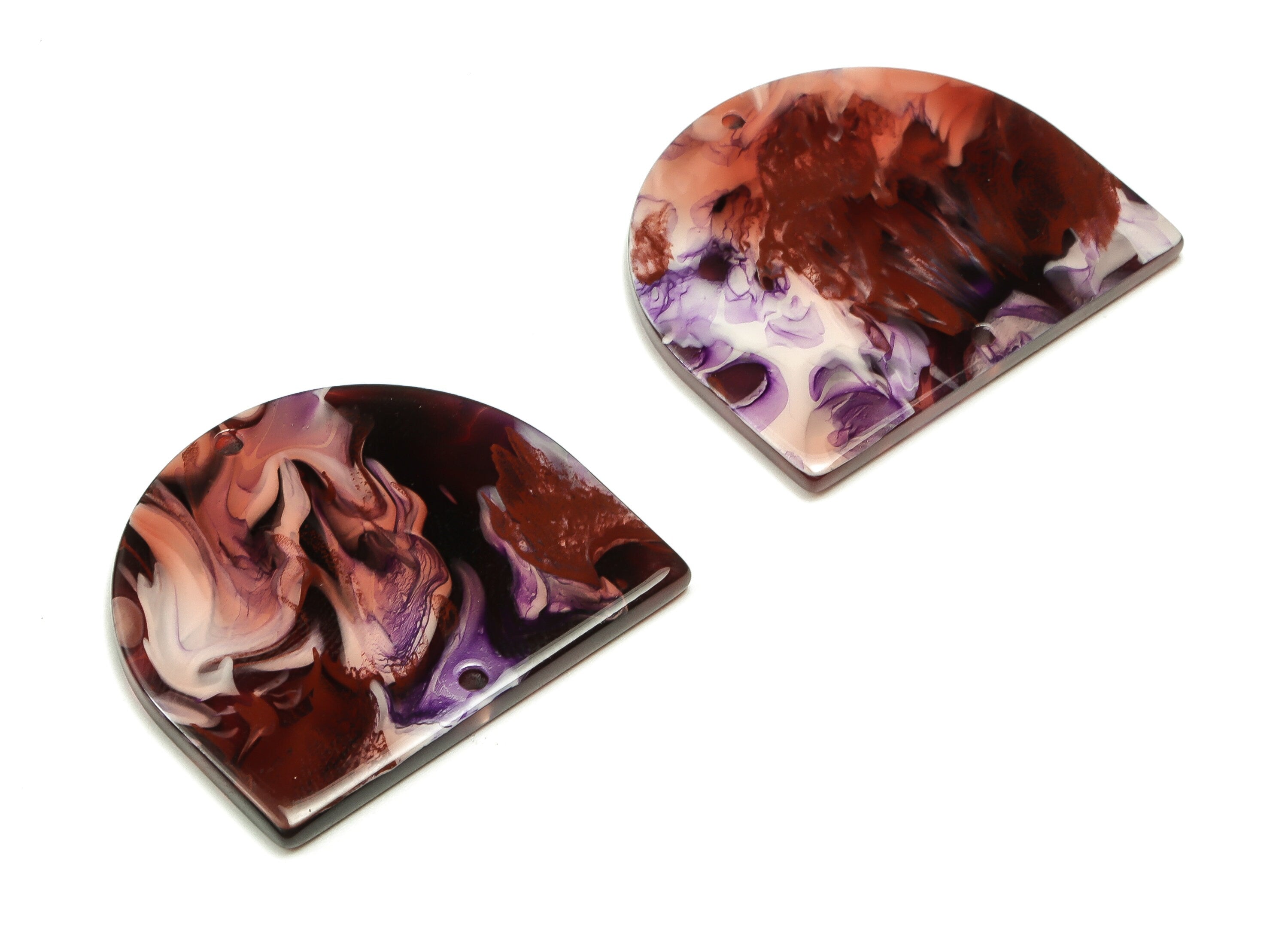 Acrylic D Earring Charms - Acrylic D Shape Pendant - Jewelry Supplies - Earring Finding - Color Code: A680 -34.04x28.9x2.63mm - AC1634-A680 - DOMEDBAZAAR