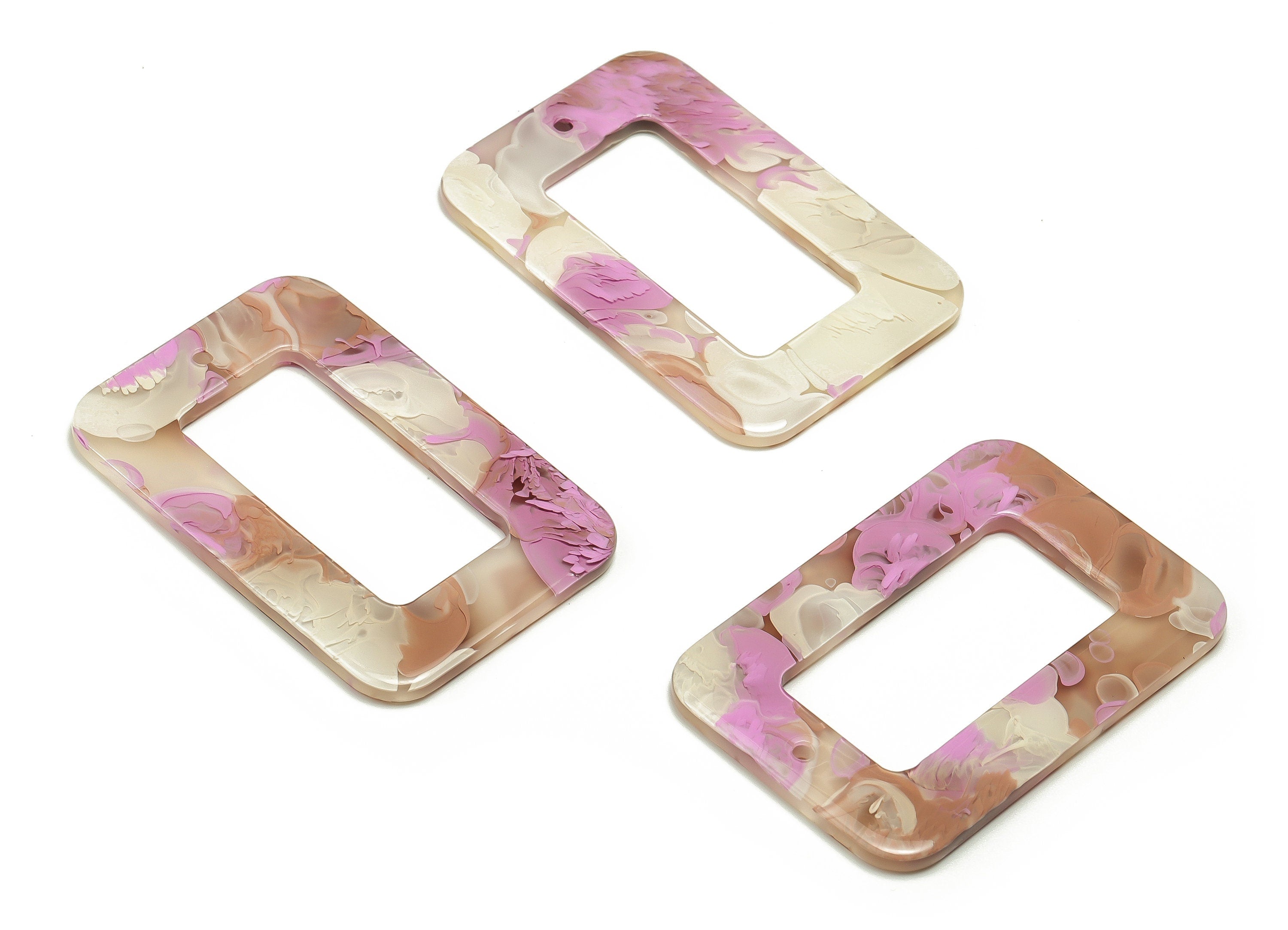 Acrylic Rectangle Earring Charms - Rectangle Pendant - Earring Findings-Jewelry Supplies- Color Code: A582- 44.86x29.99x2.51mm - AC2324-A582 - DOMEDBAZAAR