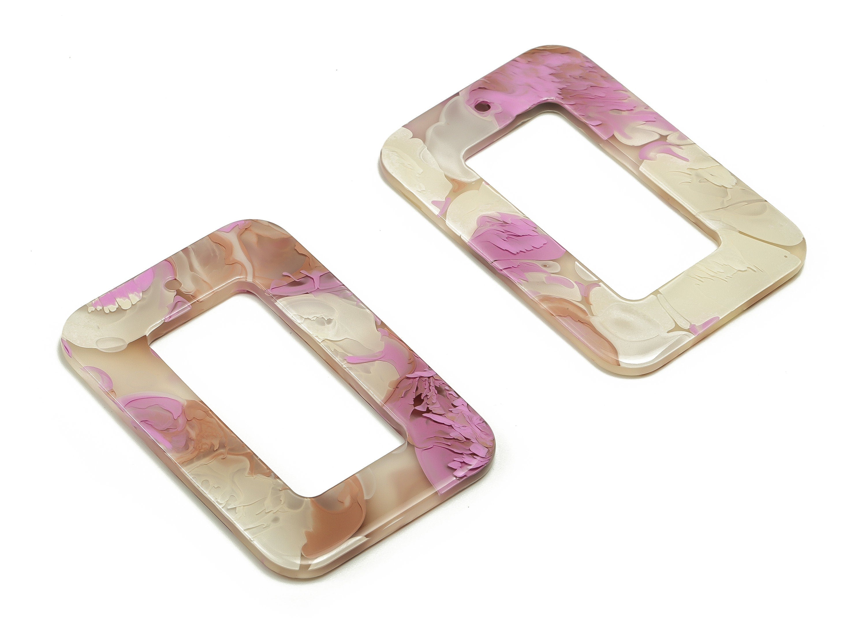 Acrylic Rectangle Earring Charms - Rectangle Pendant - Earring Findings-Jewelry Supplies- Color Code: A582- 44.86x29.99x2.51mm - AC2324-A582 - DOMEDBAZAAR