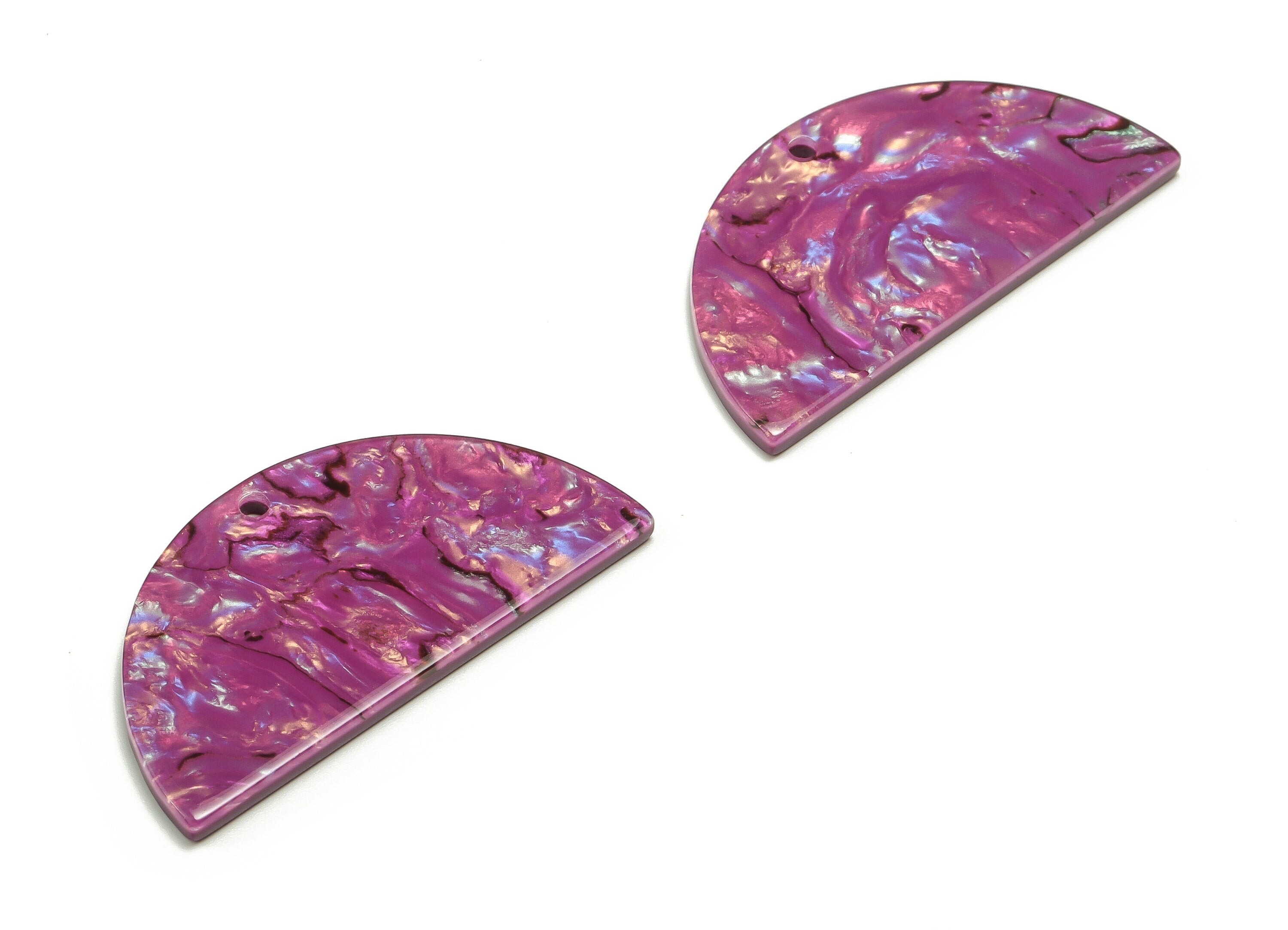 Acrylic D Earring Charms - Acrylic D Shape Pendant - Jewelry Supplies - Earring Finding - Color Code: A669 -39.98x19.96x2.32mm - AC2151-A669 - DOMEDBAZAAR