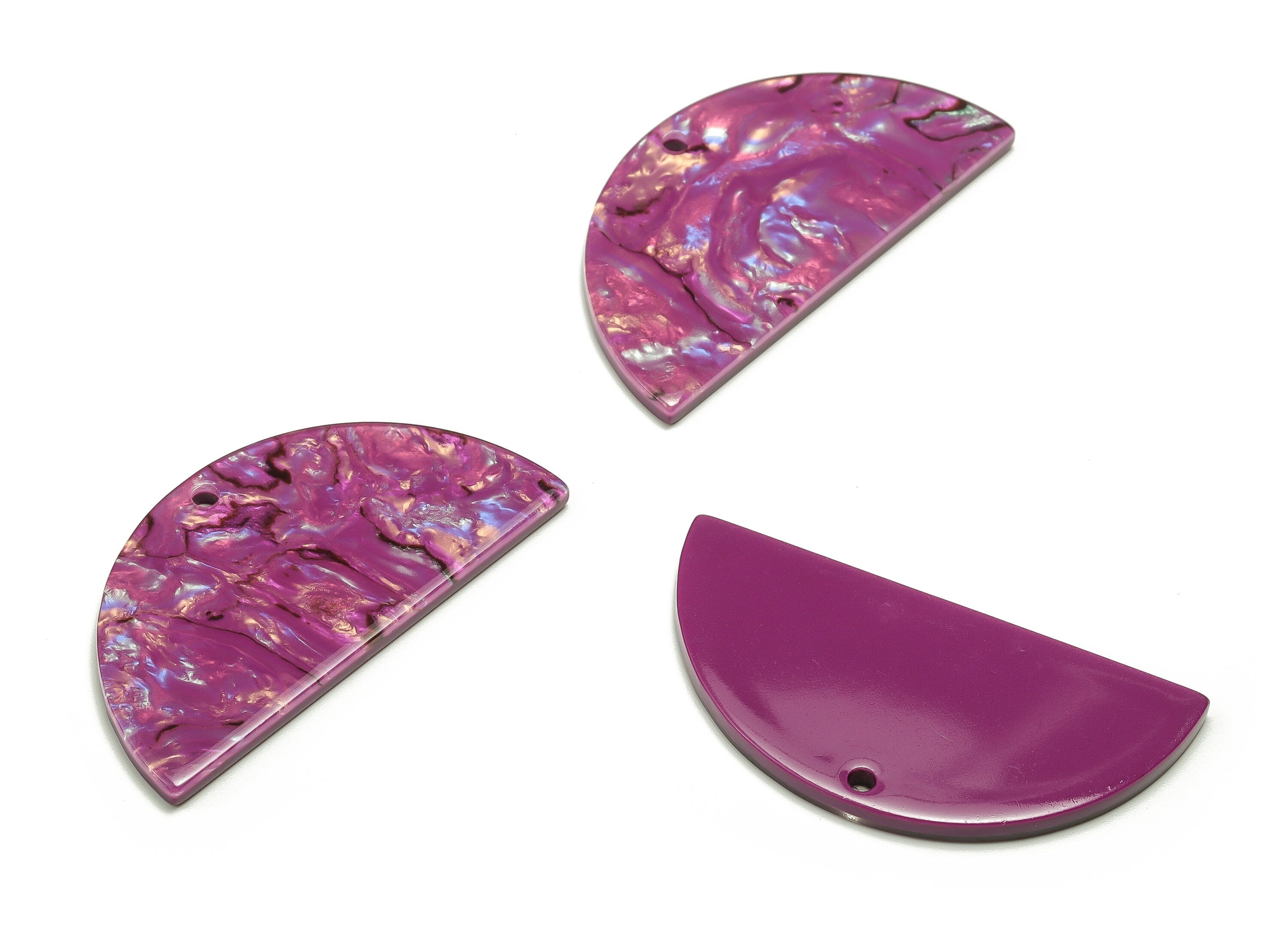 Acrylic D Earring Charms - Acrylic D Shape Pendant - Jewelry Supplies - Earring Finding - Color Code: A669 -39.98x19.96x2.32mm - AC2151-A669 - DOMEDBAZAAR