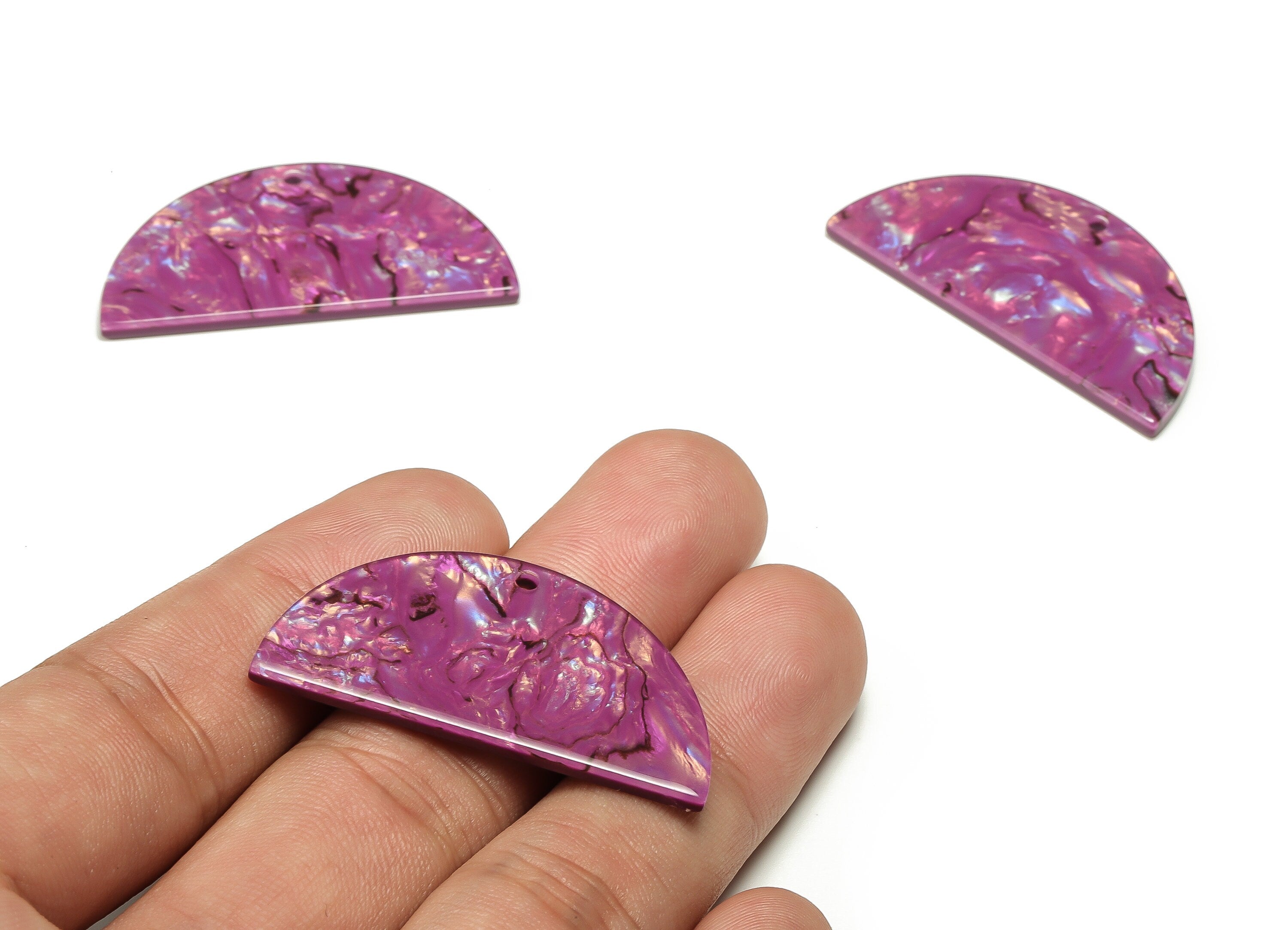 Acrylic D Earring Charms - Acrylic D Shape Pendant - Jewelry Supplies - Earring Finding - Color Code: A669 -39.98x19.96x2.32mm - AC2151-A669 - DOMEDBAZAAR