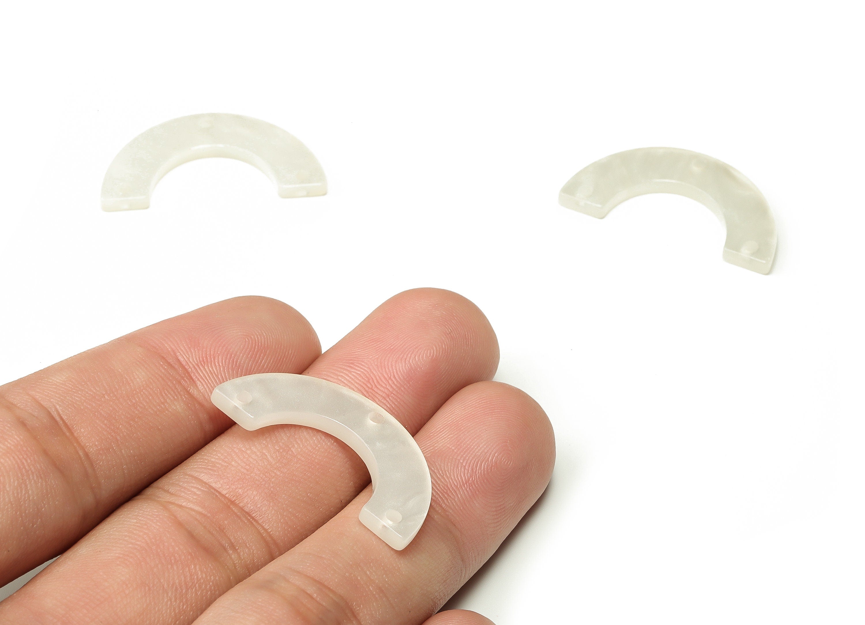 Acrylic U Earring Connector- U Acrylic Charms- Jewelry Supplies- 3 Holes - Color Code: A658 - 15.37x2.37mm - AC2297-A658 - DOMEDBAZAAR