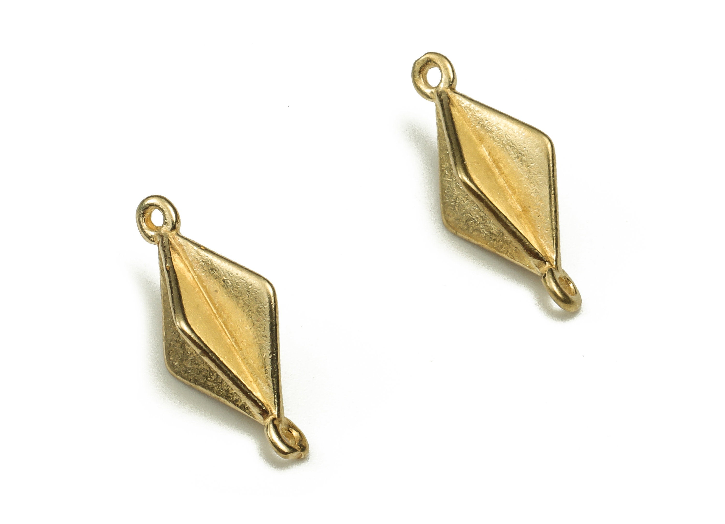 Brass Diamond Earring Connector - Raw Brass Diamond Earring Charms - Earring Findings - Jewelry Making Supplies - 15.43x5.29x5.27mm - PP4473 - DOMEDBAZAAR