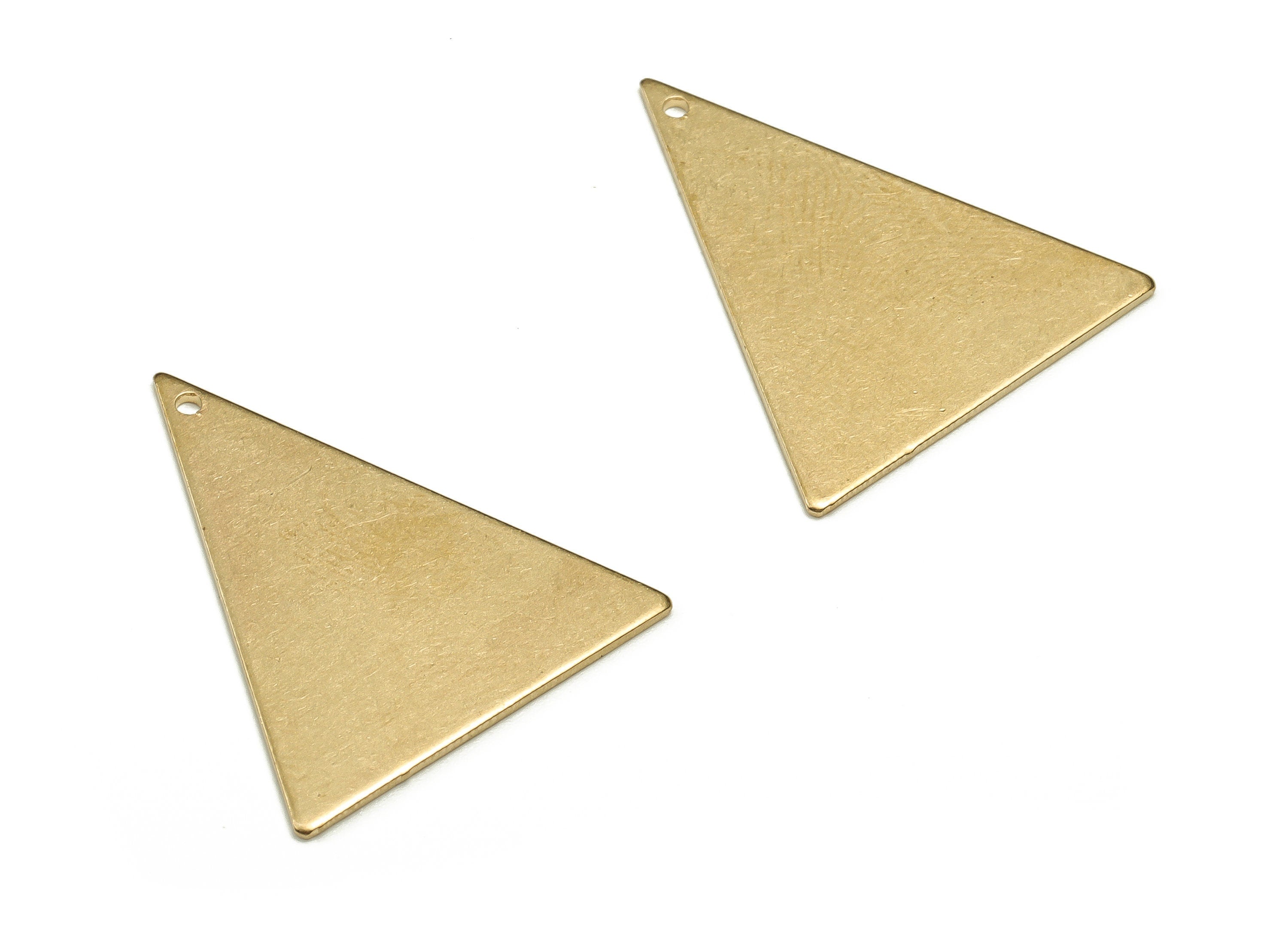 Personalized stamping blank - Brass Triangle Earring Charms - Raw Brass Triangle Pendant - Earring Finding - 26.56x23x0.83mm - PP4593 - DOMEDBAZAAR