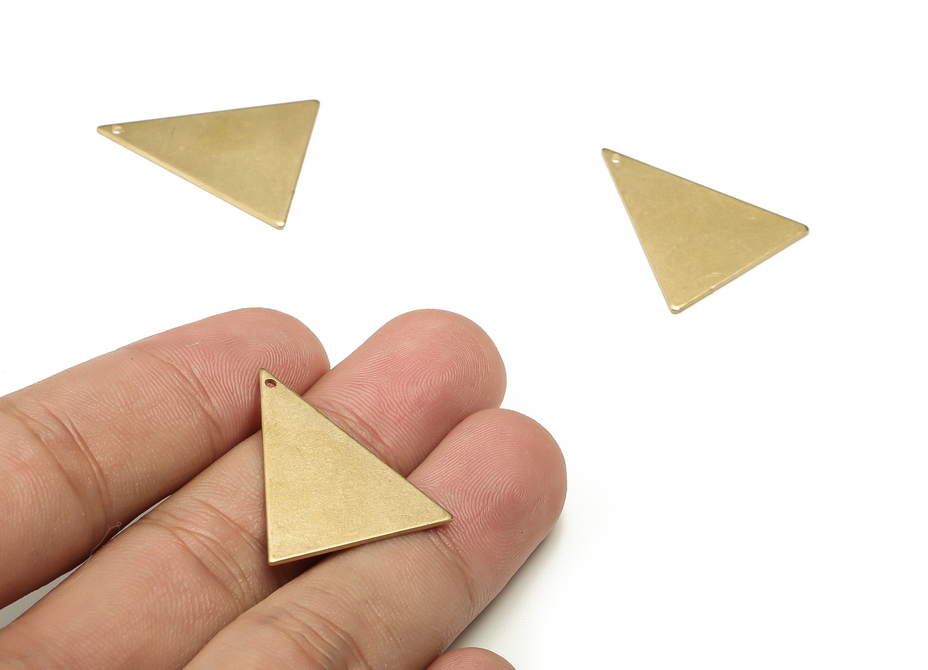 Personalized stamping blank - Brass Triangle Earring Charms - Raw Brass Triangle Pendant - Earring Finding - 26.56x23x0.83mm - PP4593 - DOMEDBAZAAR