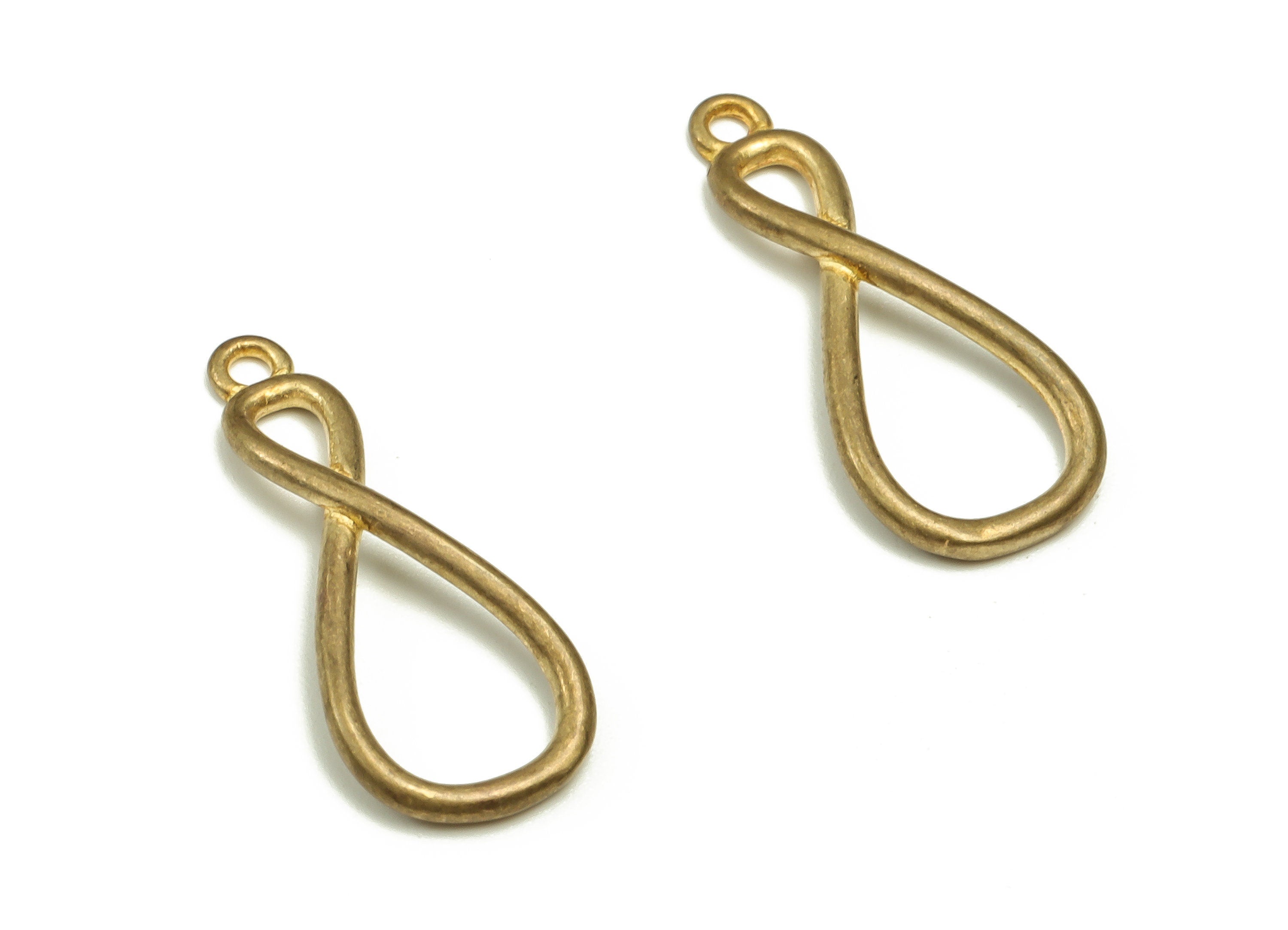 Brass Number 8 Earring Charms - Raw Brass Number 8 Pendant - Earring Finding - DIY Jewelry Making Supplies - 2.44x8.68x1.3mm - PP4657 - DOMEDBAZAAR