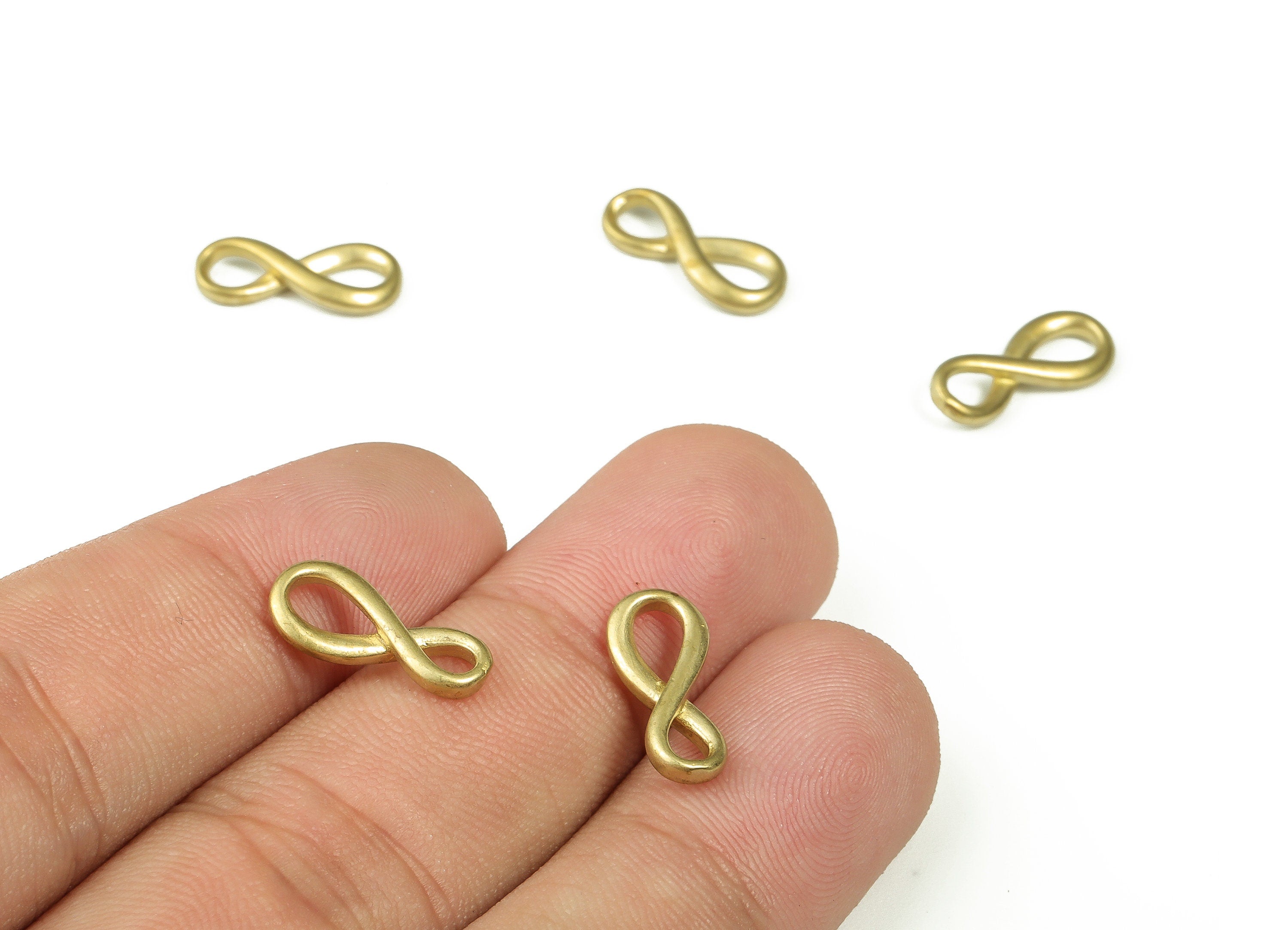 Brass Infinity Earring Connectors - Raw Brass Number 8 Earring Charms - Infinity Pendant – Jewelry Supplies - 14.87x6.61x1.88mm - PP4402 - DOMEDBAZAAR