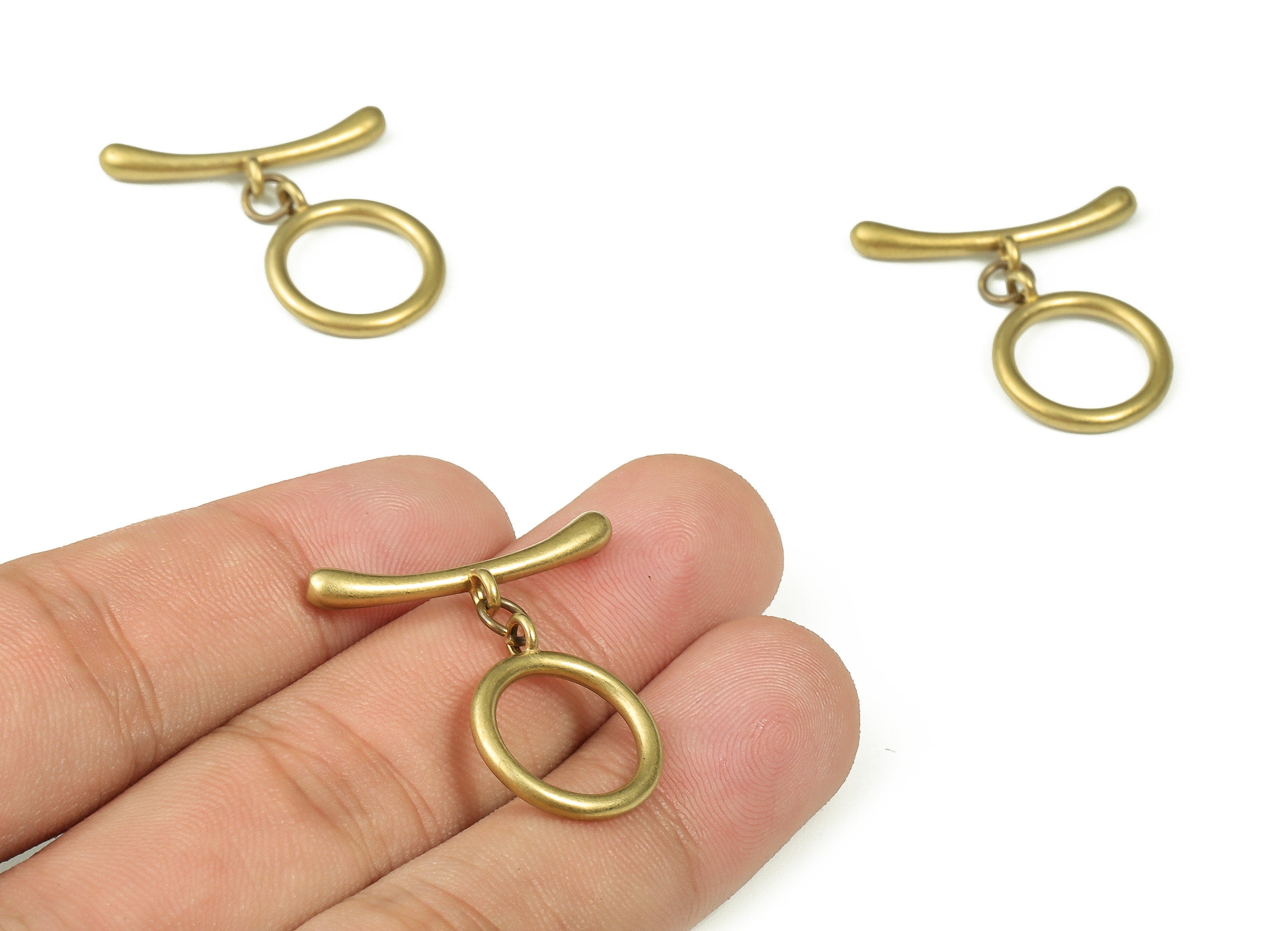 Brass Toggle Clasp - Brass Plated Toggle Clasp – Brass Plated Round Toggle Clasp – Jewelry Making Supplies - 29.05x25.72x3.25mm - PP4705 - DOMEDBAZAAR