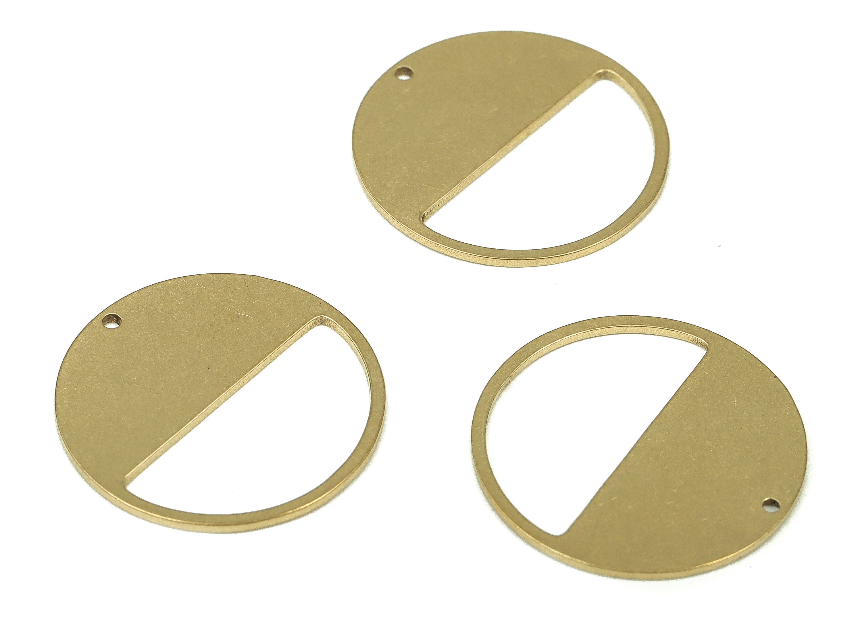 Personalized stamping blank - Raw Brass Round Earring Charm - Brass Semi Circle Pendant - Raw Brass Earring Findings -22x22x0.76mm- PP4339 - DOMEDBAZAAR