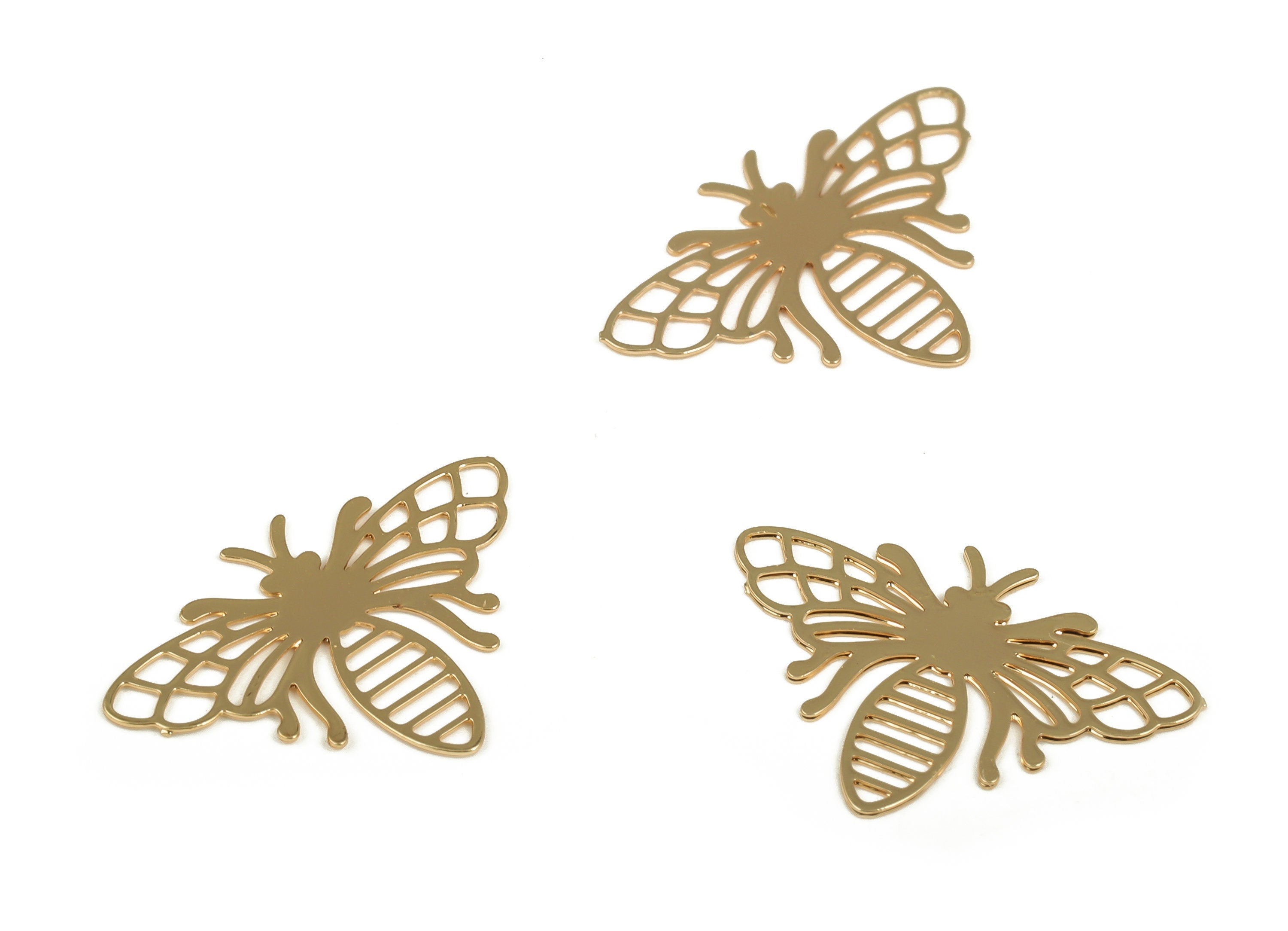 Brass Butterfly Earring Charms - Gold Butterfly Pendant - 18K Real Gold Plated Brass - Jewelry Making Supplies - 18.06x12.7x0.44mm - RGP3964 - DOMEDBAZAAR