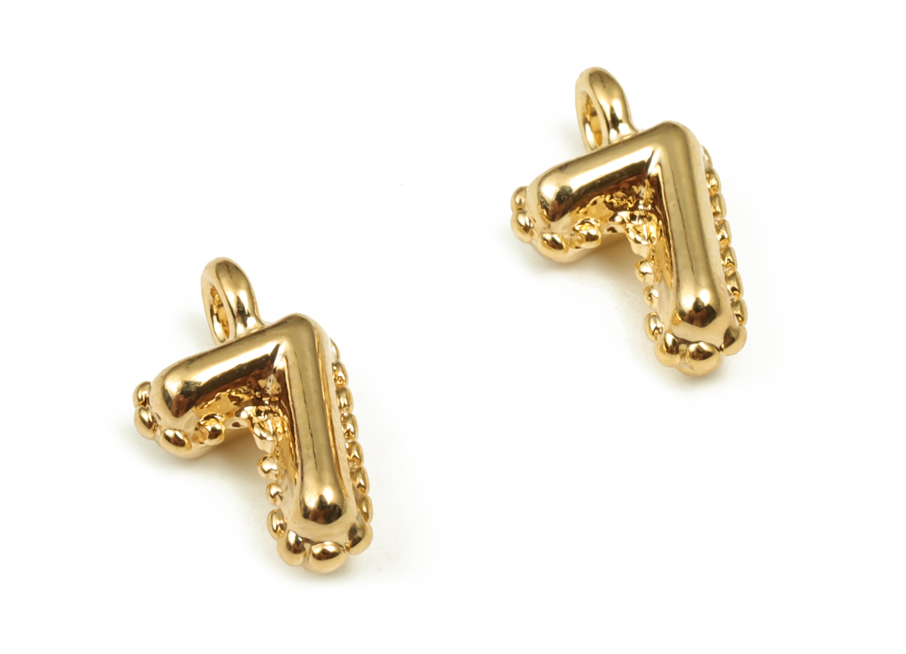 Brass Number Charm 7 - Gold Number Pendant Charm - 18K Gold Plated Brass - Numbered Charms - Jewelry Supplies - 13.23×7.16×4.21mm- RGP3577-7 - DOMEDBAZAAR