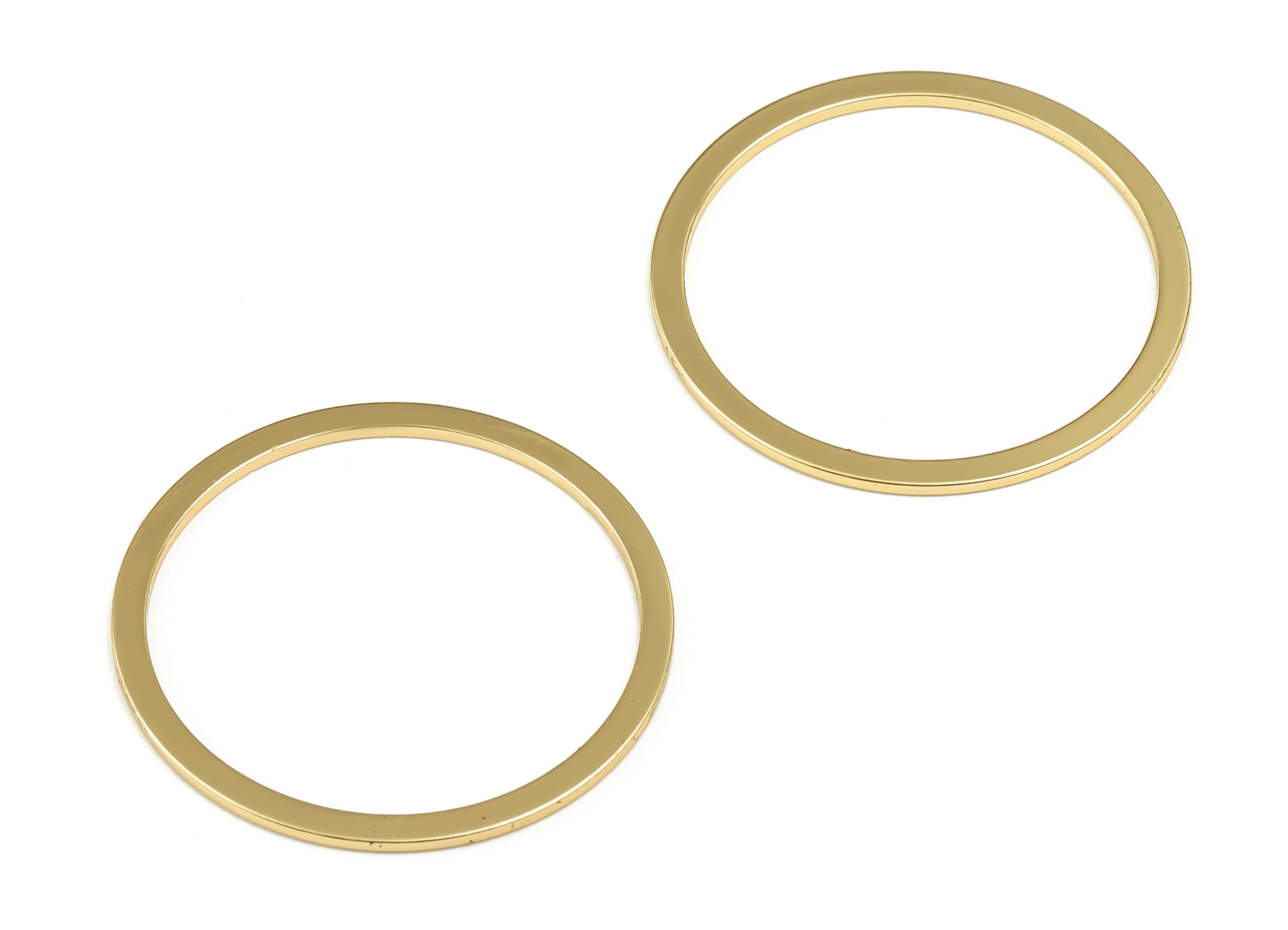 Brass Round Connector - Gold Round Links - Brass Circle Connector - 18K Real Gold Plated Brass - Jewelry Supplies - 30x2x1mm - RGP3312-30 - DOMEDBAZAAR