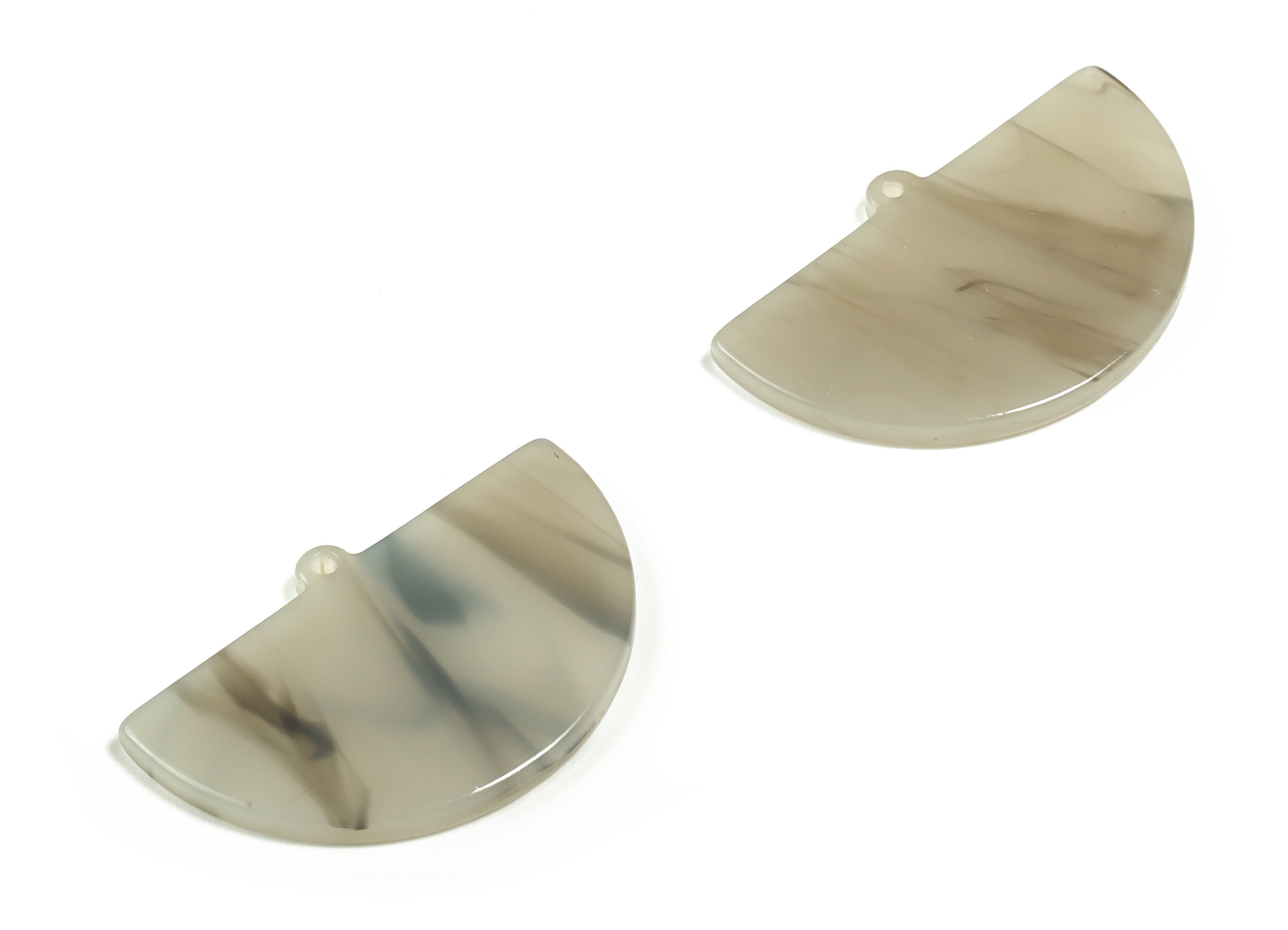 Acetate Semicircle Charms - Semicircle Earrings and Pendant - Earring Findings - Color Code: A192 - 34.5x22.14x2.67mm - AC1522-A192 - DOMEDBAZAAR