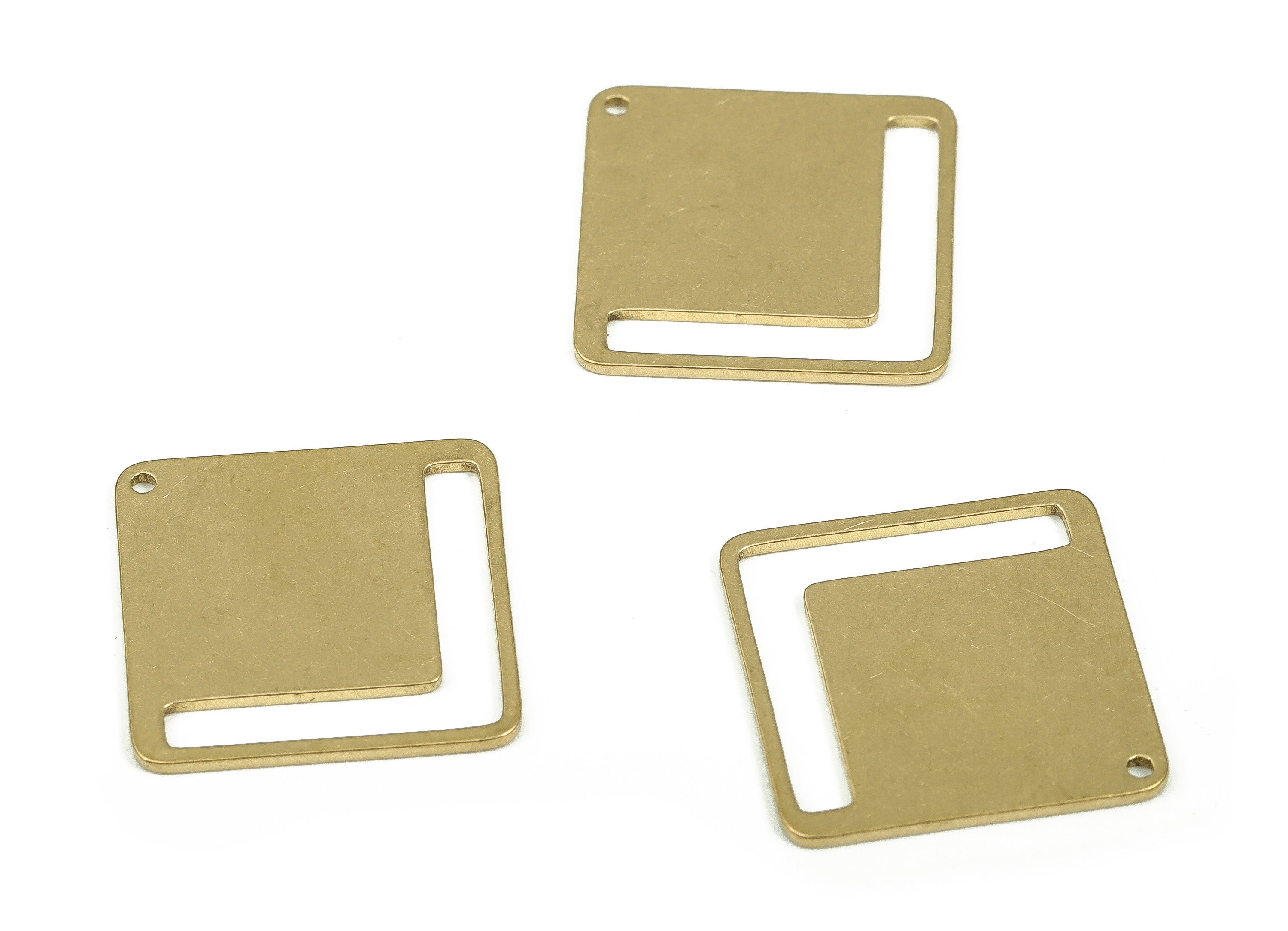 Personalized stamping blank - Brass Square Earrings Connectors - Raw Brass Square Pendant Charms -17.13x7.13x0.81mm- PP4338 - DOMEDBAZAAR