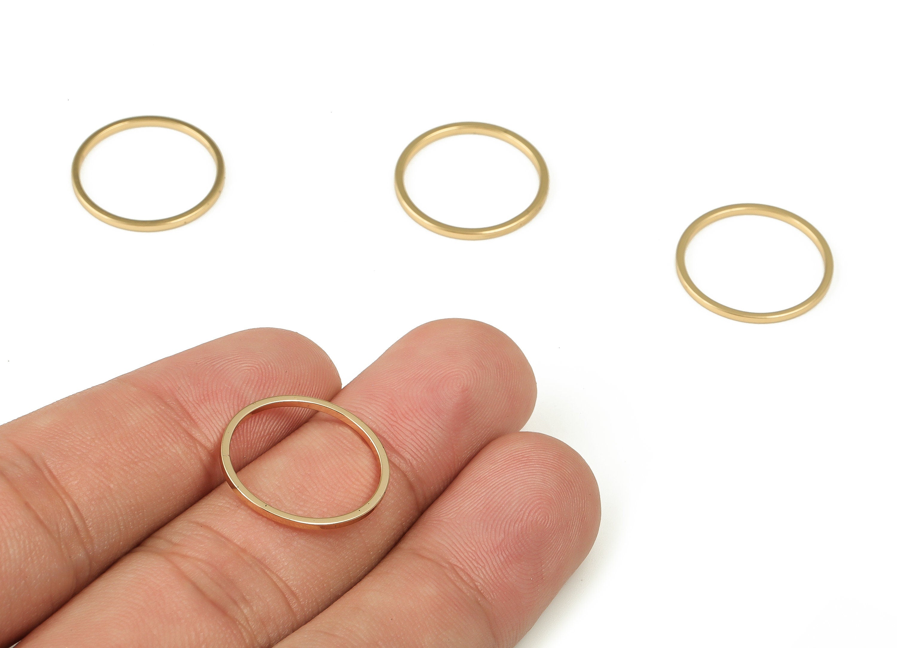 Brass Round Connector - Gold Round Links - Brass Circle Connector - 18K Real Gold Plated Brass - Jewelry Supplies - 18x1x1mm - RGP3310-18 - DOMEDBAZAAR