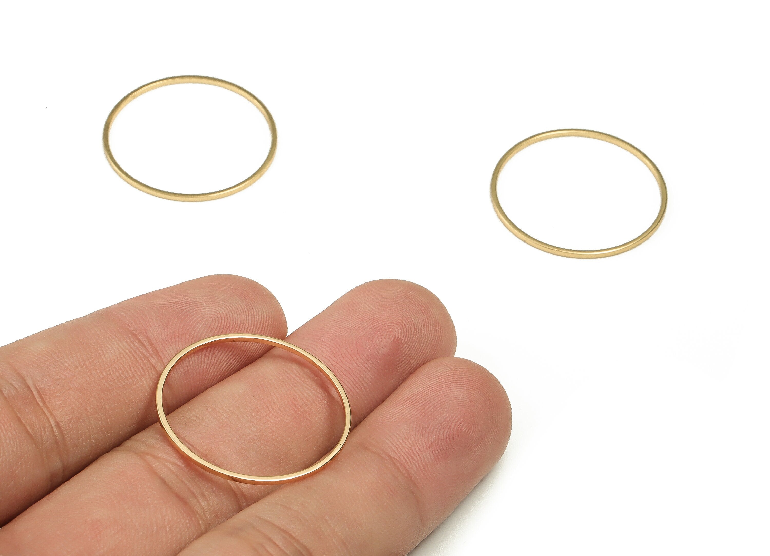 Brass Round Connector - Gold Round Links - Brass Circle Connector - 18K Real Gold Plated Brass - Jewelry Supplies - 25x0.8x0.8mm -RGP3313-25 - DOMEDBAZAAR