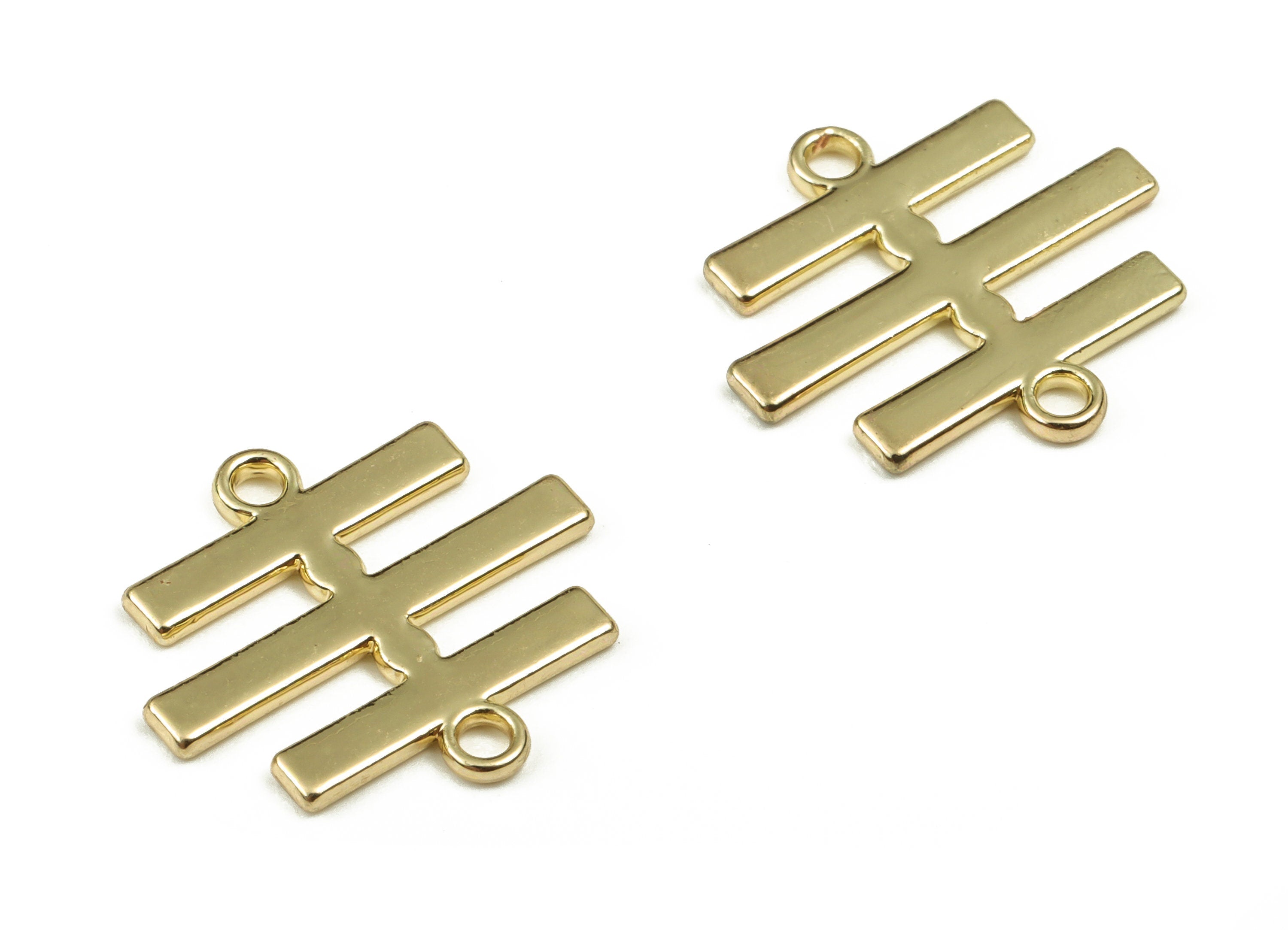 Alloy Lattice Earring Connector - Zinc Alloy Lattice Pendant - Gold Tone Plated Alloy - Jewelry Making Supplies - 16.11x15.02x1.1mm - ZZ1811 - DOMEDBAZAAR