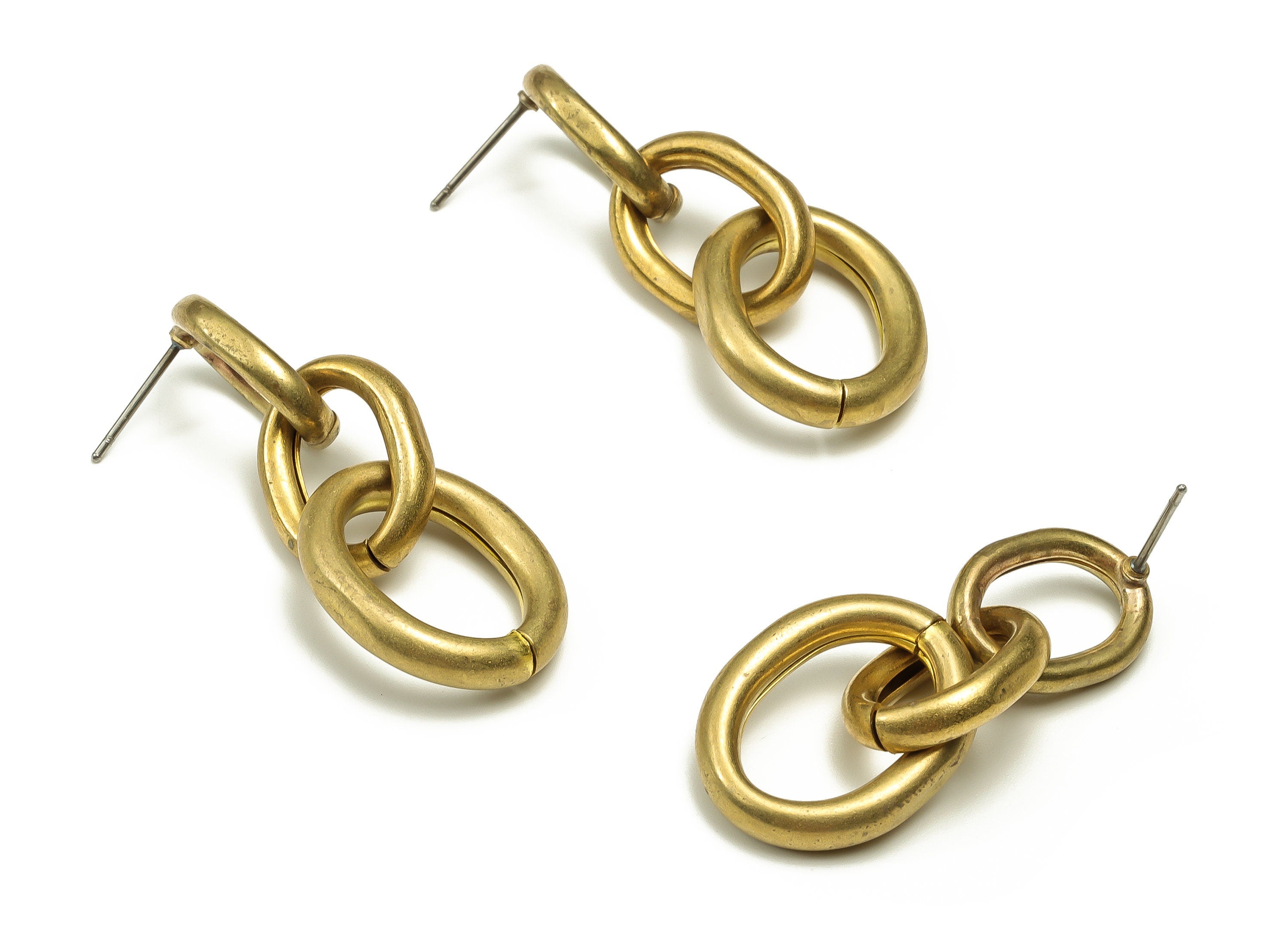 Brass Oval Earring Stud - Raw Brass Oval Earring Post - Brass Stud - Earring Post - Jewelry Making Supplies - 40.6x16.85x4mm - PP4636 - DOMEDBAZAAR