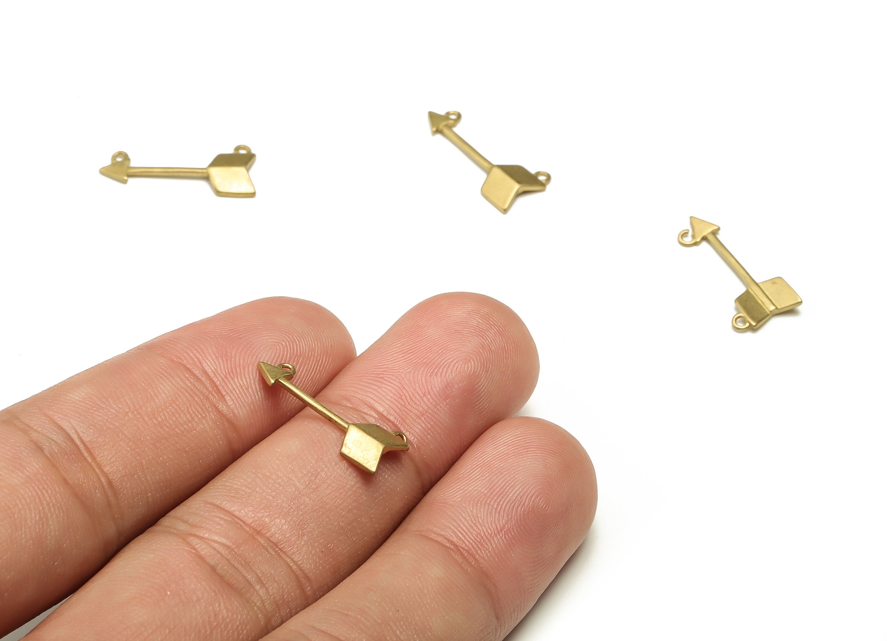 Brass Arrow Earring Connector - Raw Brass Arrow Earring Charms - Earring Findings - Jewelry Making Supplies - 19.07x8.59x1.86mm - PP4552 - DOMEDBAZAAR