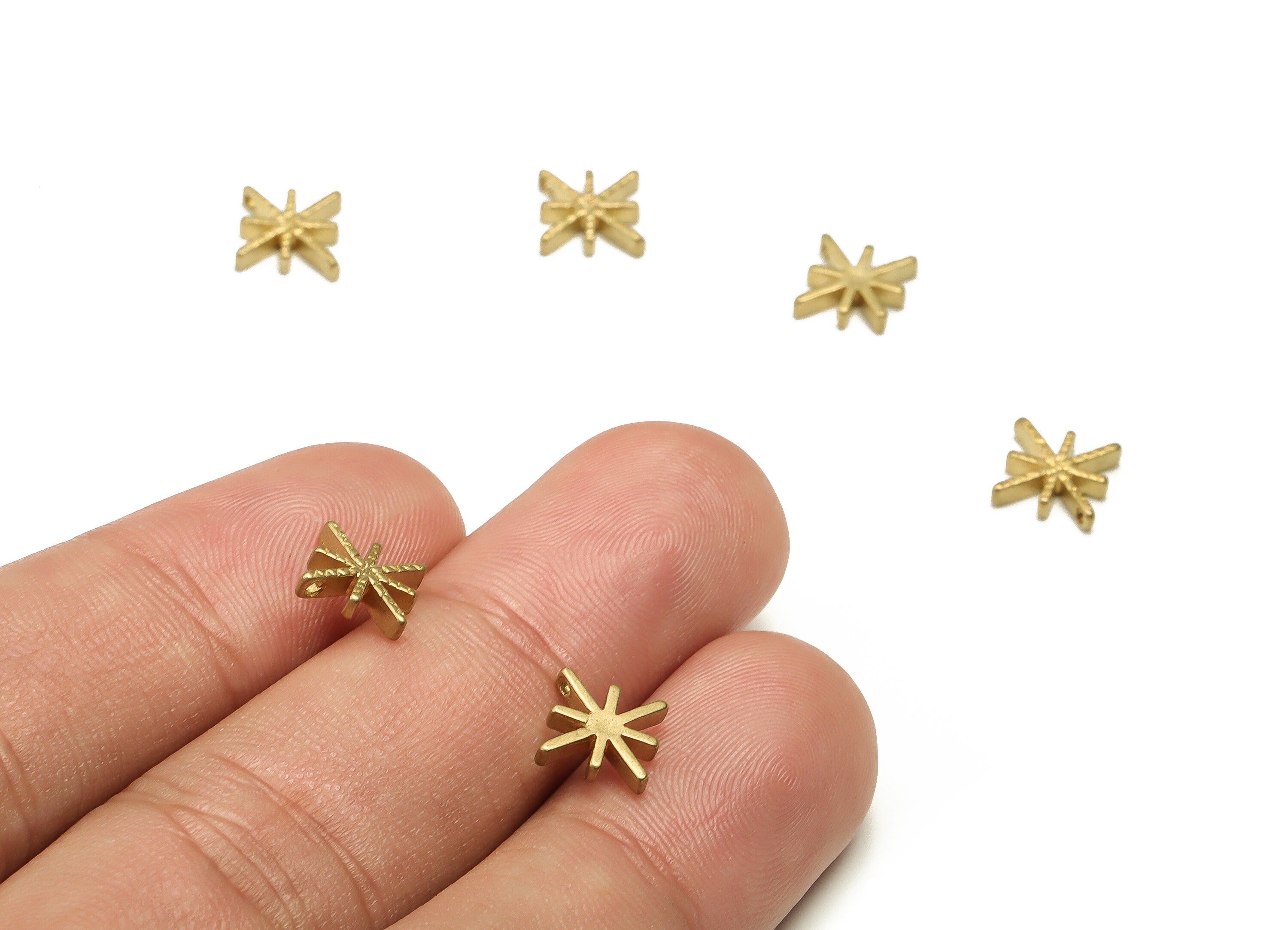 Brass Planet Earring Charms - Raw Brass Planet Pendant - Earrings Finding - Jewelry Making Supplies - 10.8x10.22x1.92mm - PP4648 - DOMEDBAZAAR