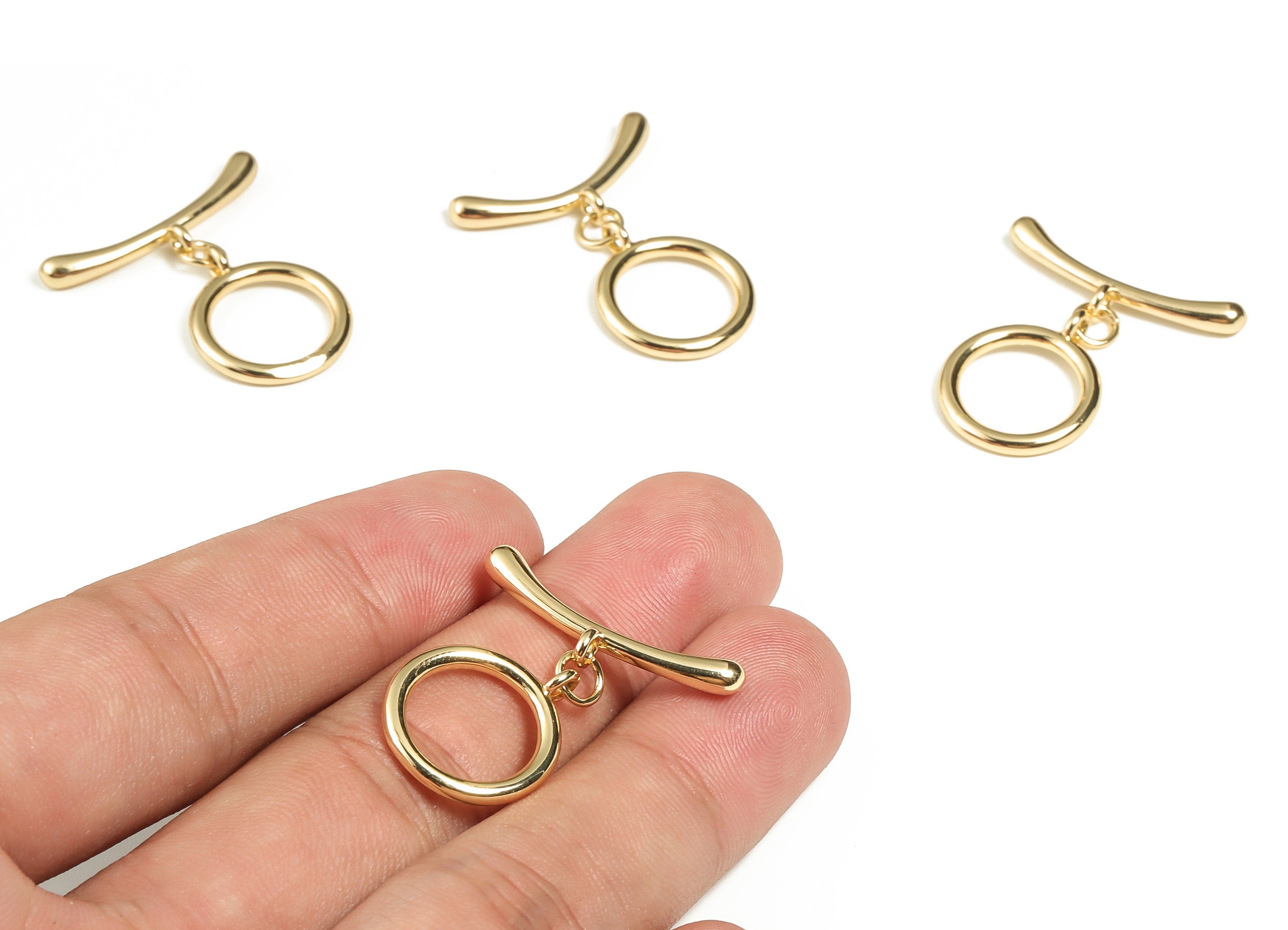 Gold Plated Toggle Clasp - 18K Gold Plated – Modern Jewelry Clasp - DIY Jewelry Making Supplies - 29.05x25.72x3.25mm - RGP3229 - DOMEDBAZAAR