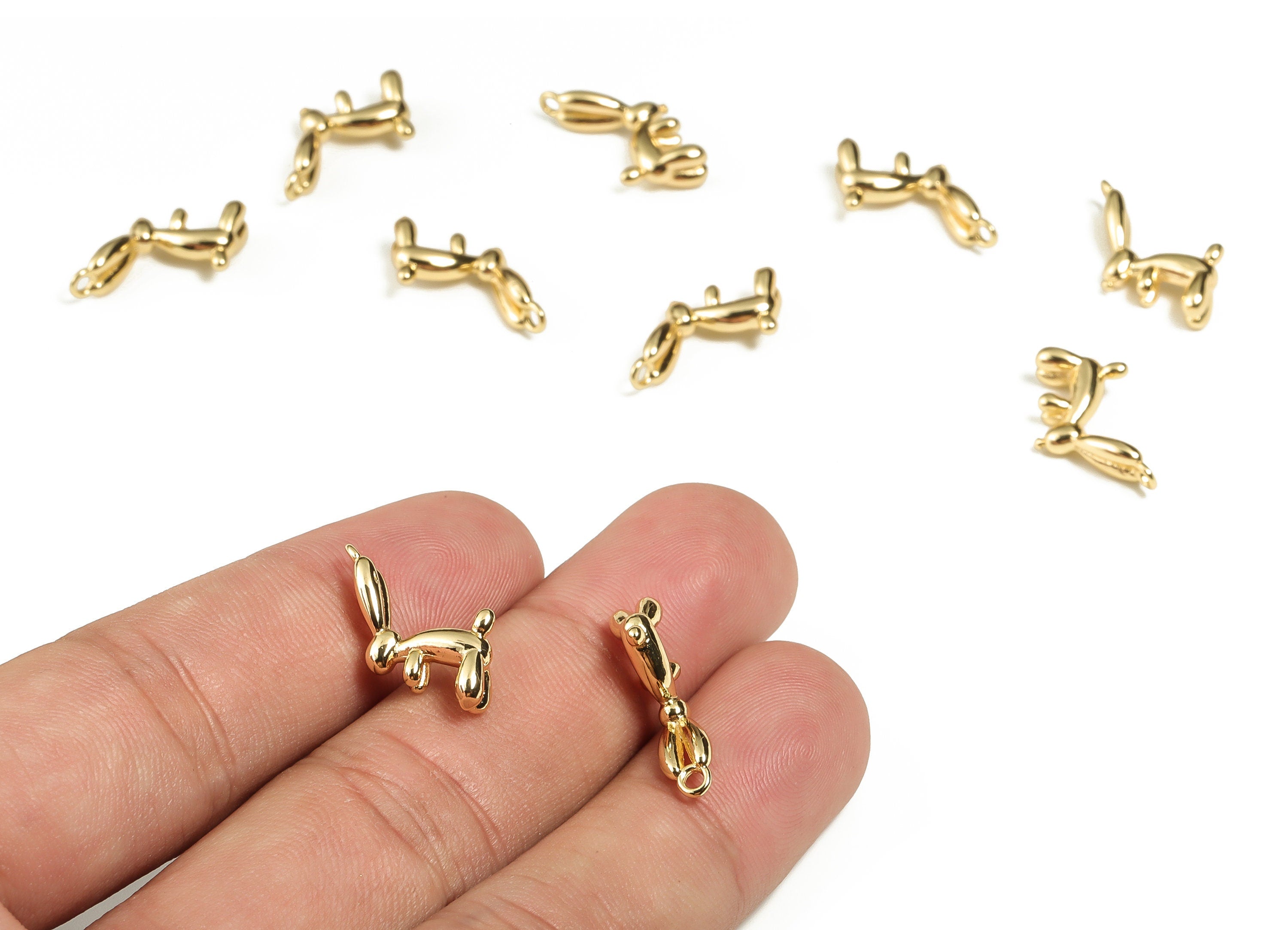 Brass Gold Animal Earring Charm – Brass Animal Gold Pendant - 18K Real Gold Plated Brass – Jewelry Supplies - 13.39× 9.7× 3.13mm - RGP3101 - DOMEDBAZAAR
