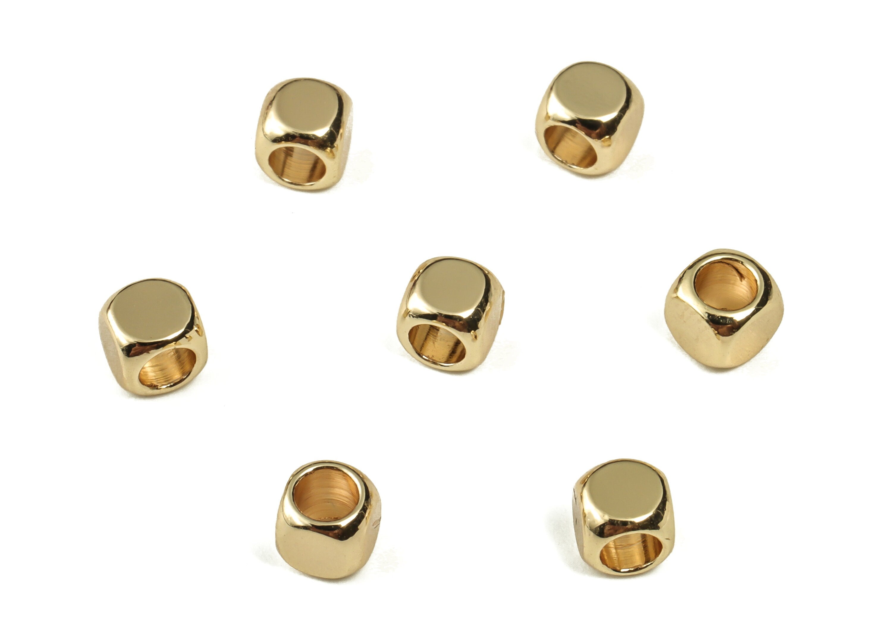 Brass Round Spacer Beads - Raw Brass Round Beads - 18K Real Gold Plated Brass - Jewelry Making Supplies - 3.99× 3.99mm - RGP3251 - DOMEDBAZAAR