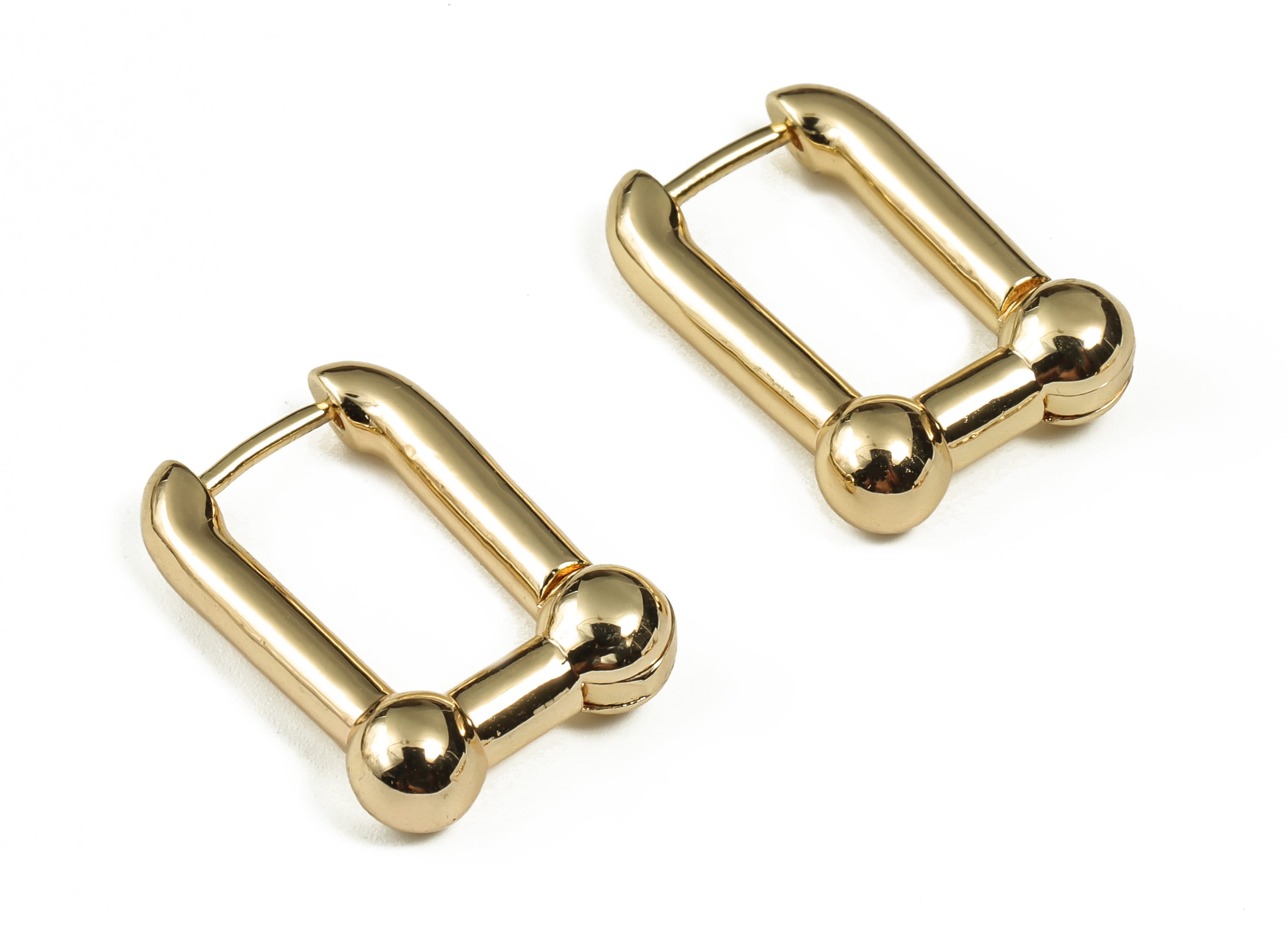 U Hoop Earrings – Brass Huggie Earring – Small Hoop Earring - 18K Real Gold Plated Brass – Jewelry Supplies - 21.61x15.48x3.62mm - RGP3302 - DOMEDBAZAAR