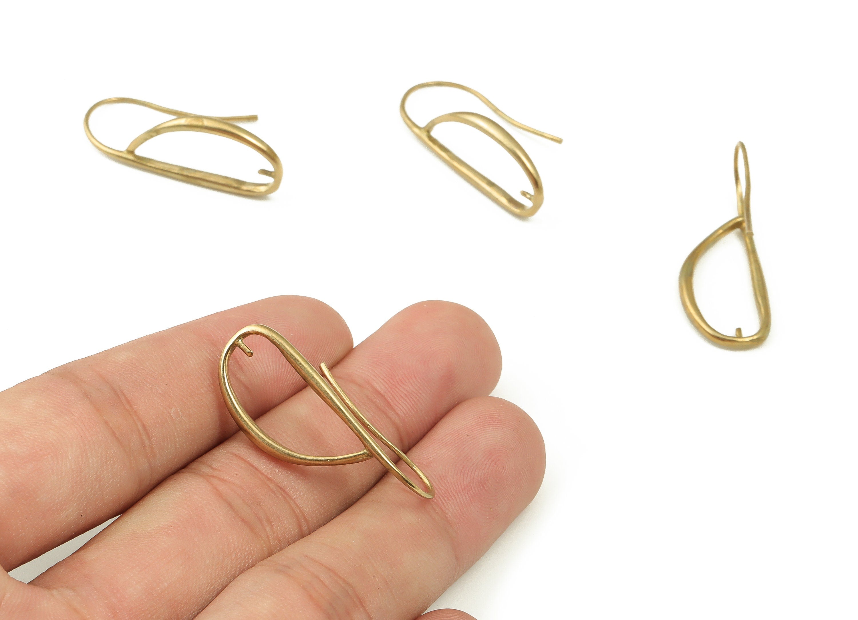 Brass Drop Earring Wire - Raw Brass Drop Earring Hook - Earring Hook - Brass Stud - Jewelry Making Supplies - 22.8x12.57x2.51mm - PP4494 - DOMEDBAZAAR