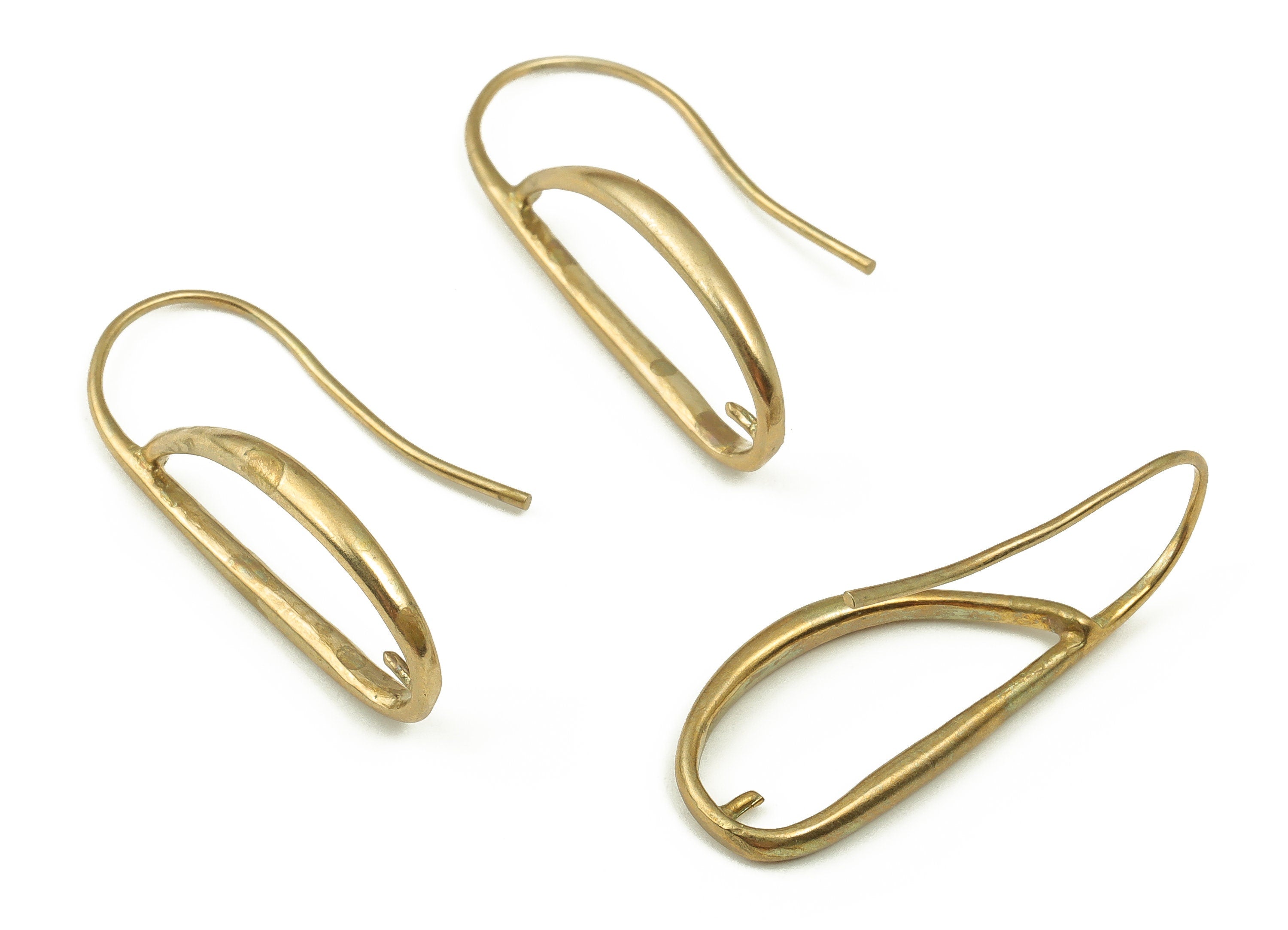 Brass Drop Earring Wire - Raw Brass Drop Earring Hook - Earring Hook - Brass Stud - Jewelry Making Supplies - 22.8x12.57x2.51mm - PP4494 - DOMEDBAZAAR