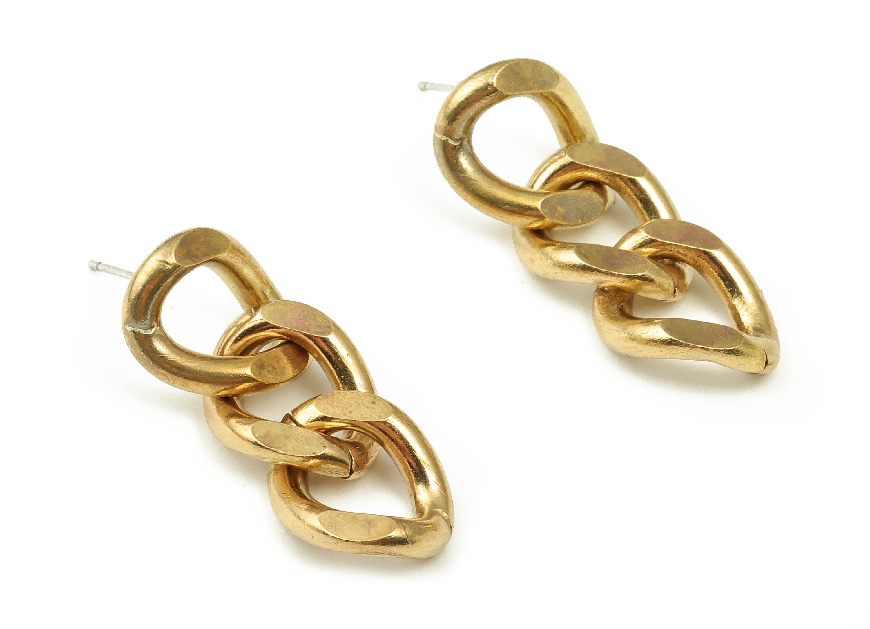 Brass Oval Earring Stud - Raw Brass Oval Earring Post - Stainless Steel Stud - Jewelry Making Supplies - 40.6x16.85x4mm - PP4499 - DOMEDBAZAAR