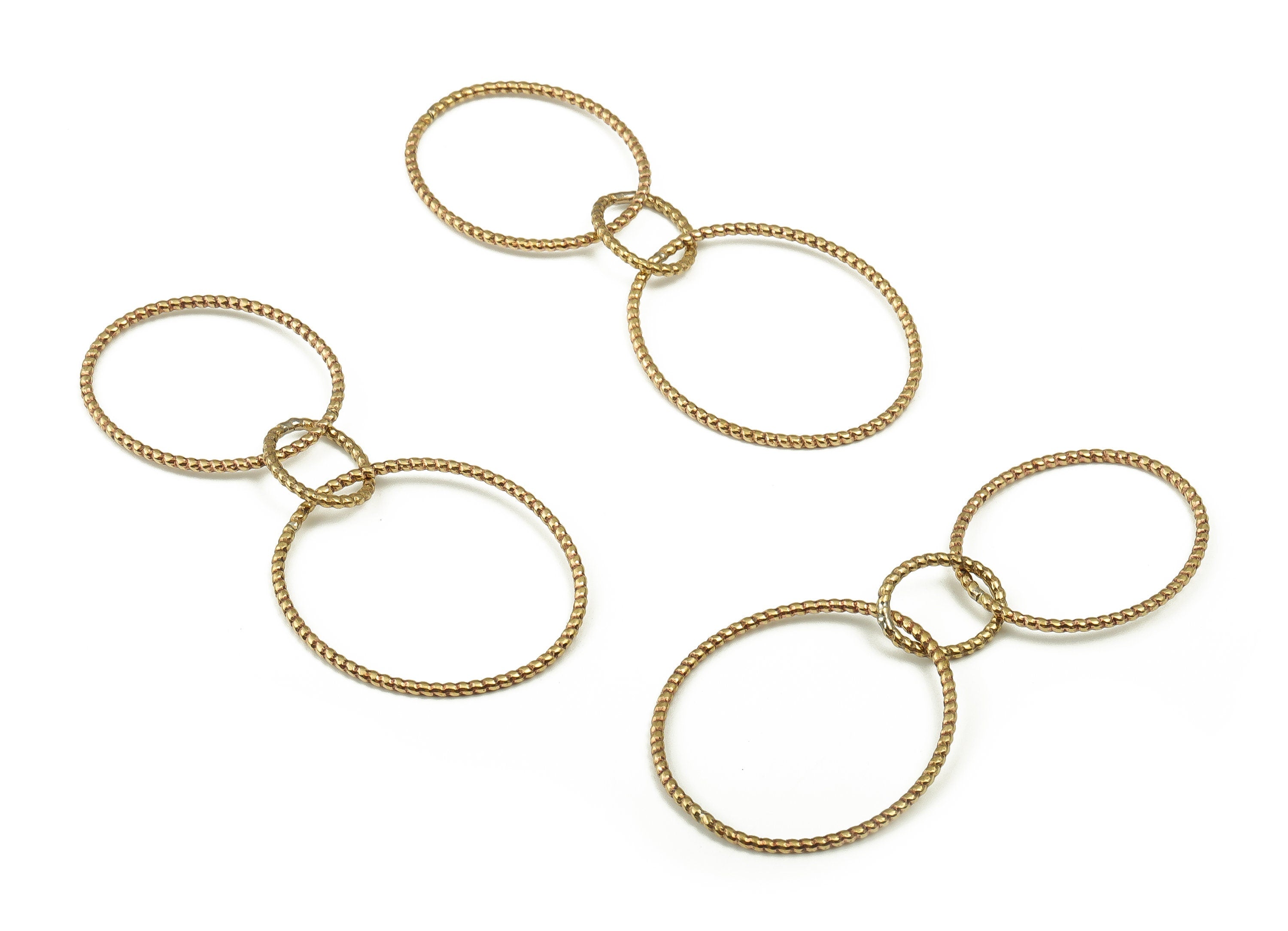 Brass Texture Round Pendants - Brass Round Links- Raw Brass Circle Connector - Earring Findings - Jewelry Supplies - 71.42x30x1.4mm - PP4659 - DOMEDBAZAAR