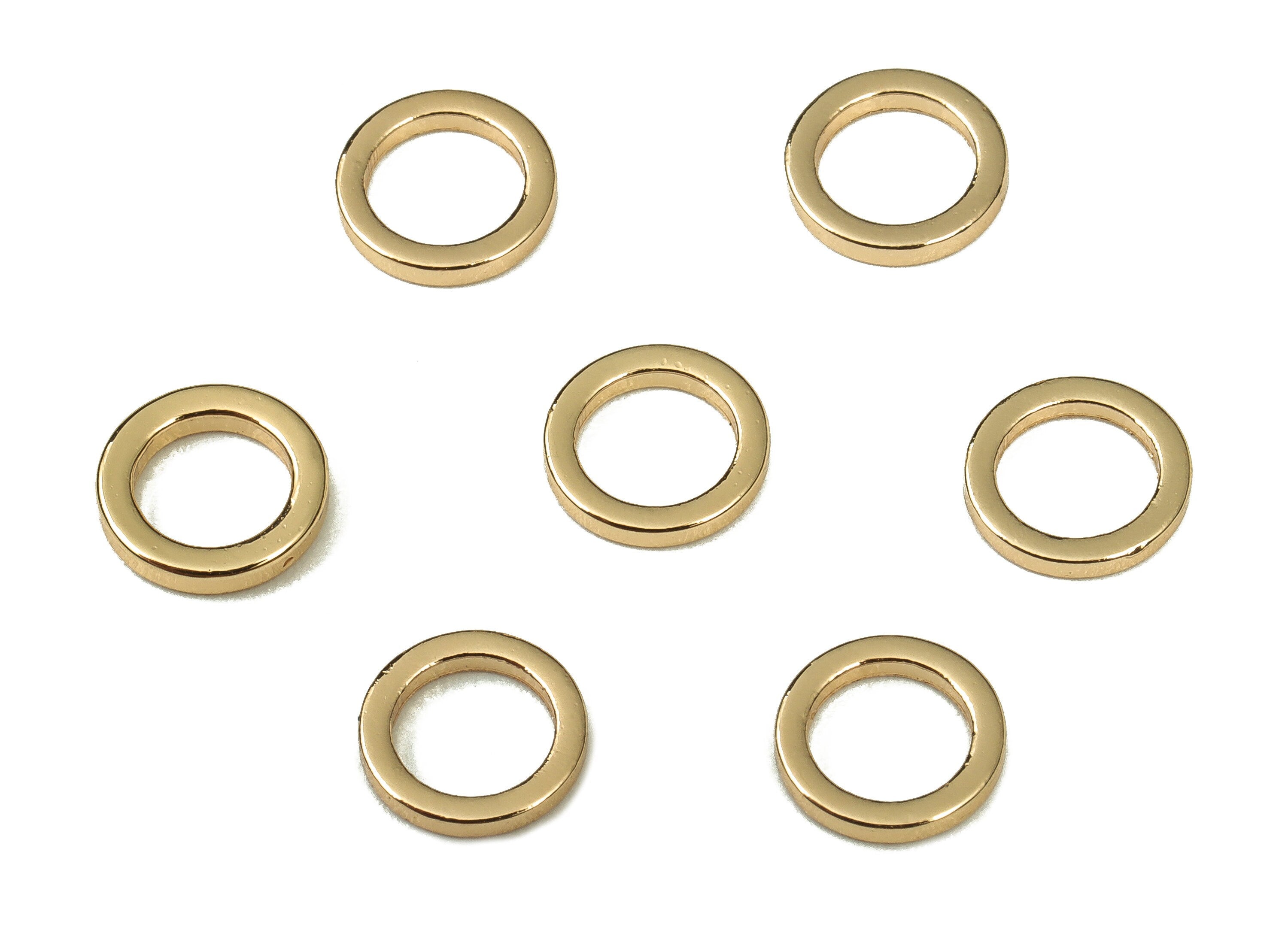 Brass Round Connector - Gold Round Links - Brass Circle Connector - 18K Real Gold Plated Brass - Jewelry Supplies - 7x1x1mm - RGP3310-7 - DOMEDBAZAAR