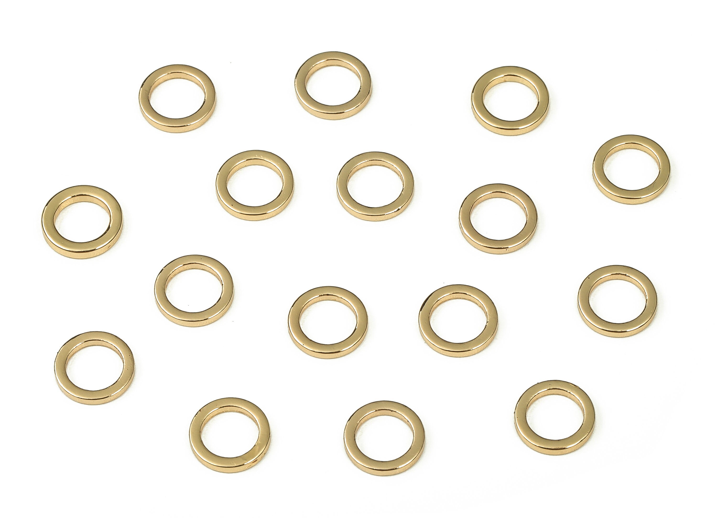 Brass Round Connector - Gold Round Links - Brass Circle Connector - 18K Real Gold Plated Brass - Jewelry Supplies - 7x1x1mm - RGP3310-7 - DOMEDBAZAAR