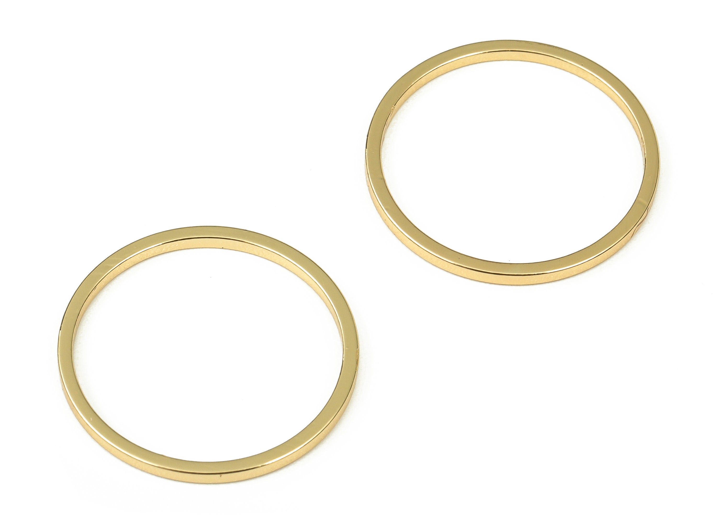Gold Plated Circle Rings – Round Brass Circle Connectors – Round Links - 18K Real Gold Plated Brass – Jewelry Making - 19×1×1mm - RGP3310-19 - DOMEDBAZAAR