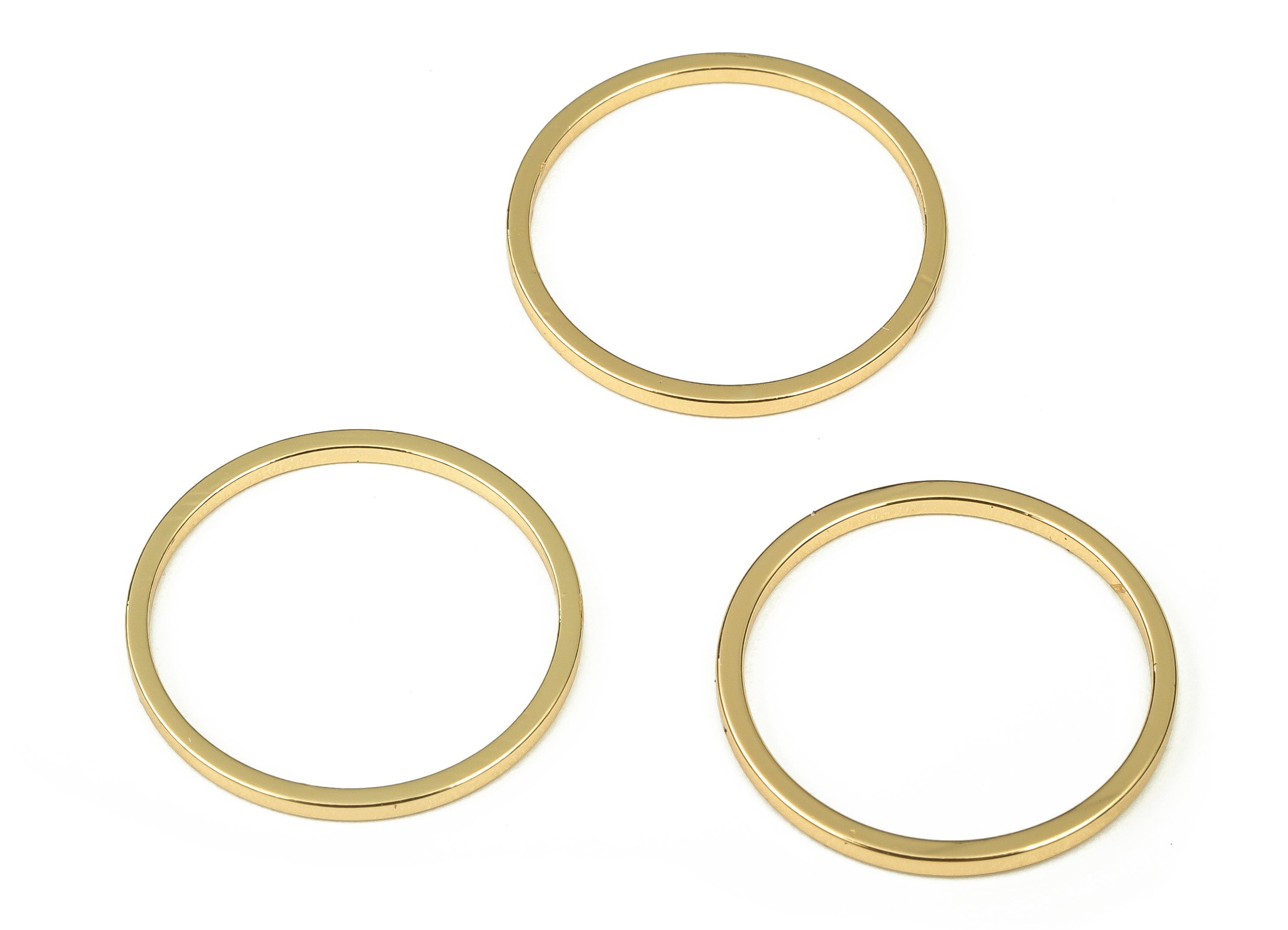Gold Plated Circle Rings – Round Brass Circle Connectors – Round Links - 18K Real Gold Plated Brass – Jewelry Making - 19×1×1mm - RGP3310-19 - DOMEDBAZAAR