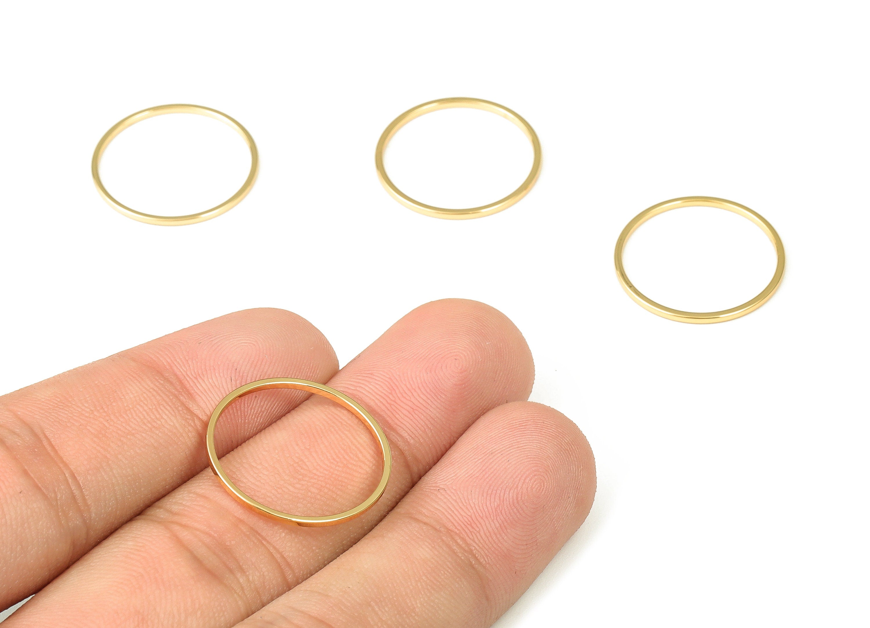 Brass Round Connector – Gold Round Ring – Brass Closed Ring Connector - 18K Real Gold Plated Brass – Jewelry Making - 20×1×1mm - RGP3310-20 - DOMEDBAZAAR
