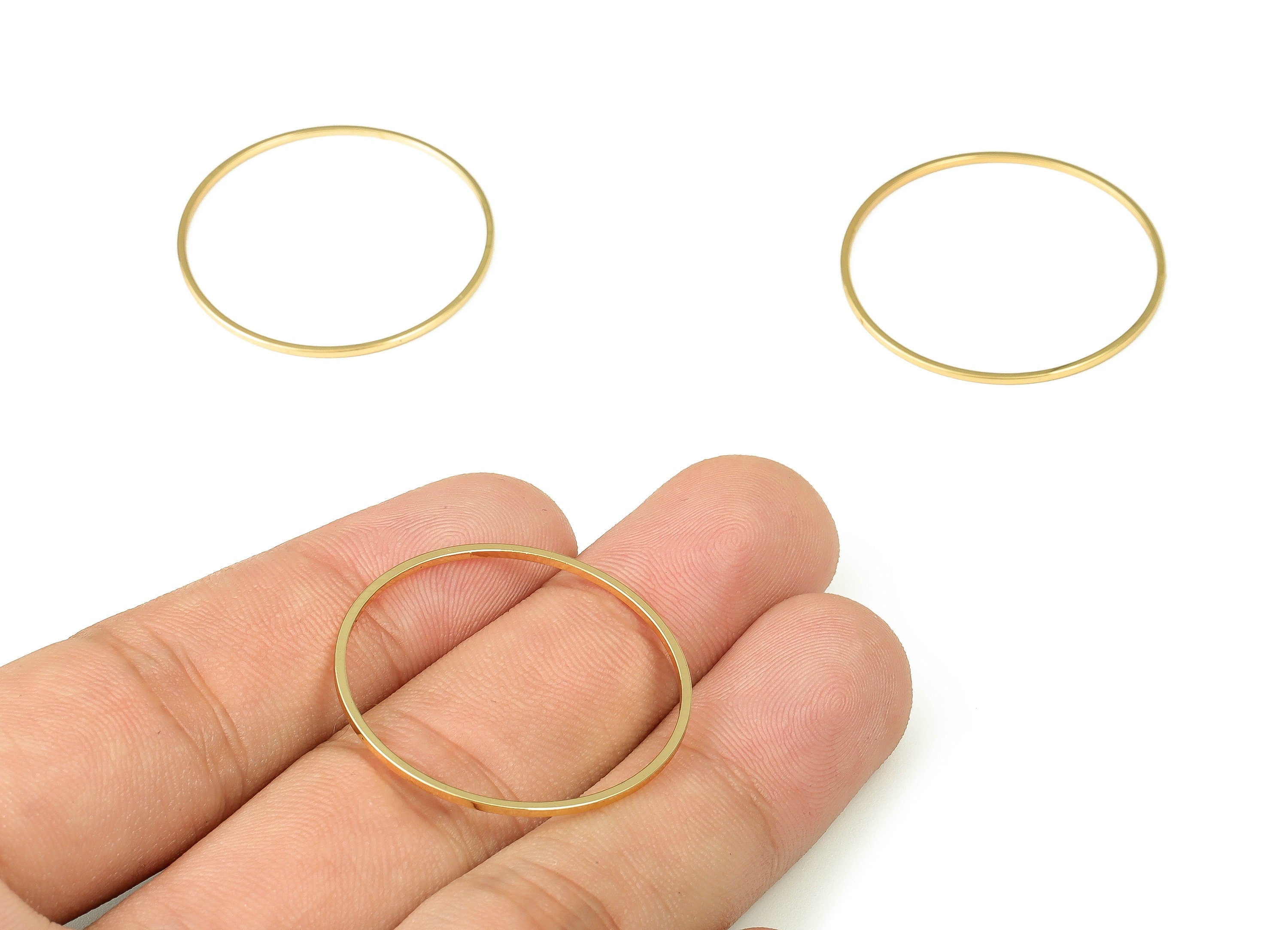 Brass Round Connector - Gold Ring Charms - Brass Circle link - 18K Real Gold Plated Brass – Jewelry Making Supplies -30x0.8x1mm - RGP3313-30 - DOMEDBAZAAR