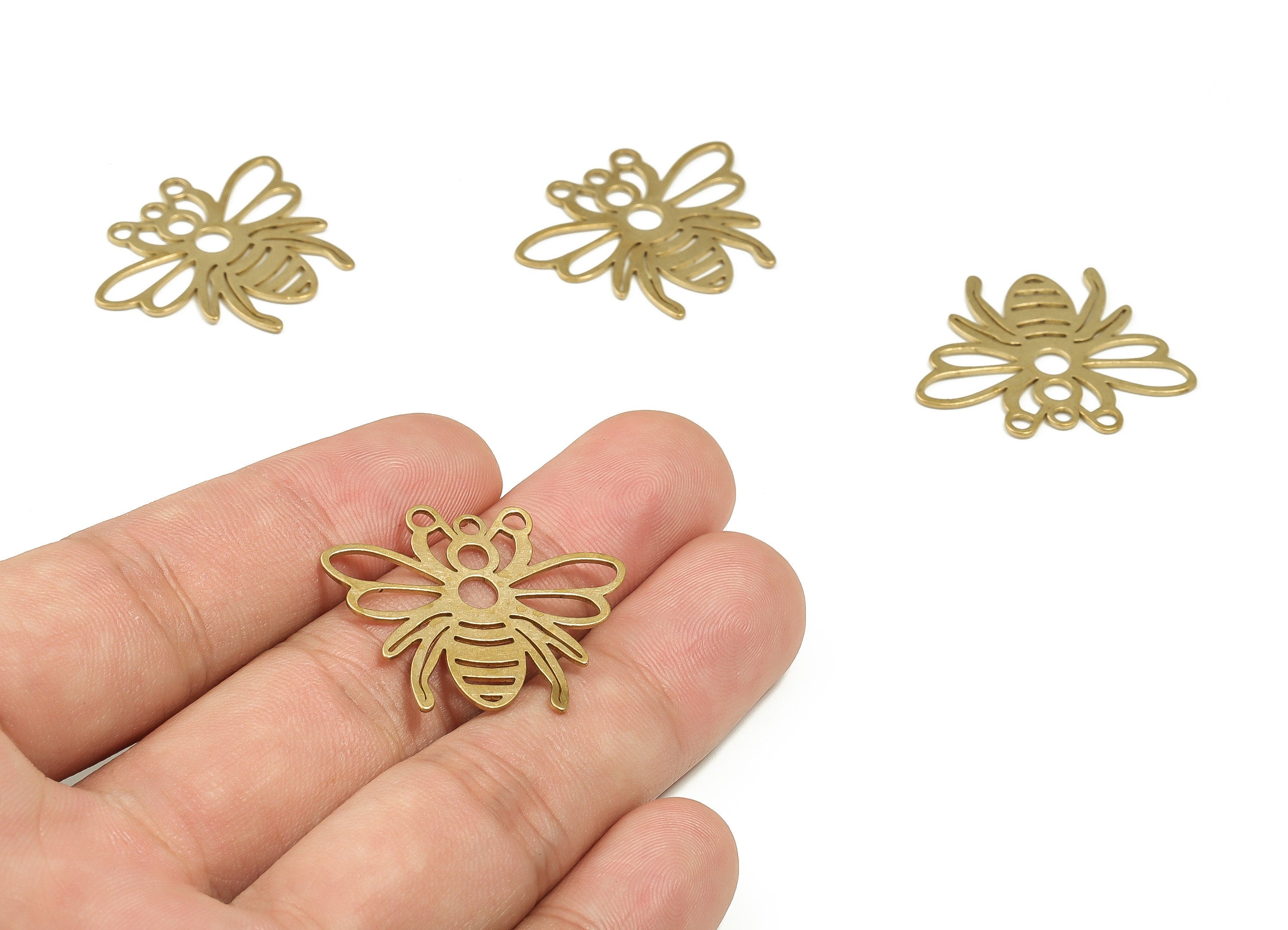 Brass Dragonfly Earring Charms - Raw Brass Dragonfly Pendant - Earring Findings - DIY Jewelry Making Supplies - 29.86x24.86x1.04mm - PP4632 - DOMEDBAZAAR