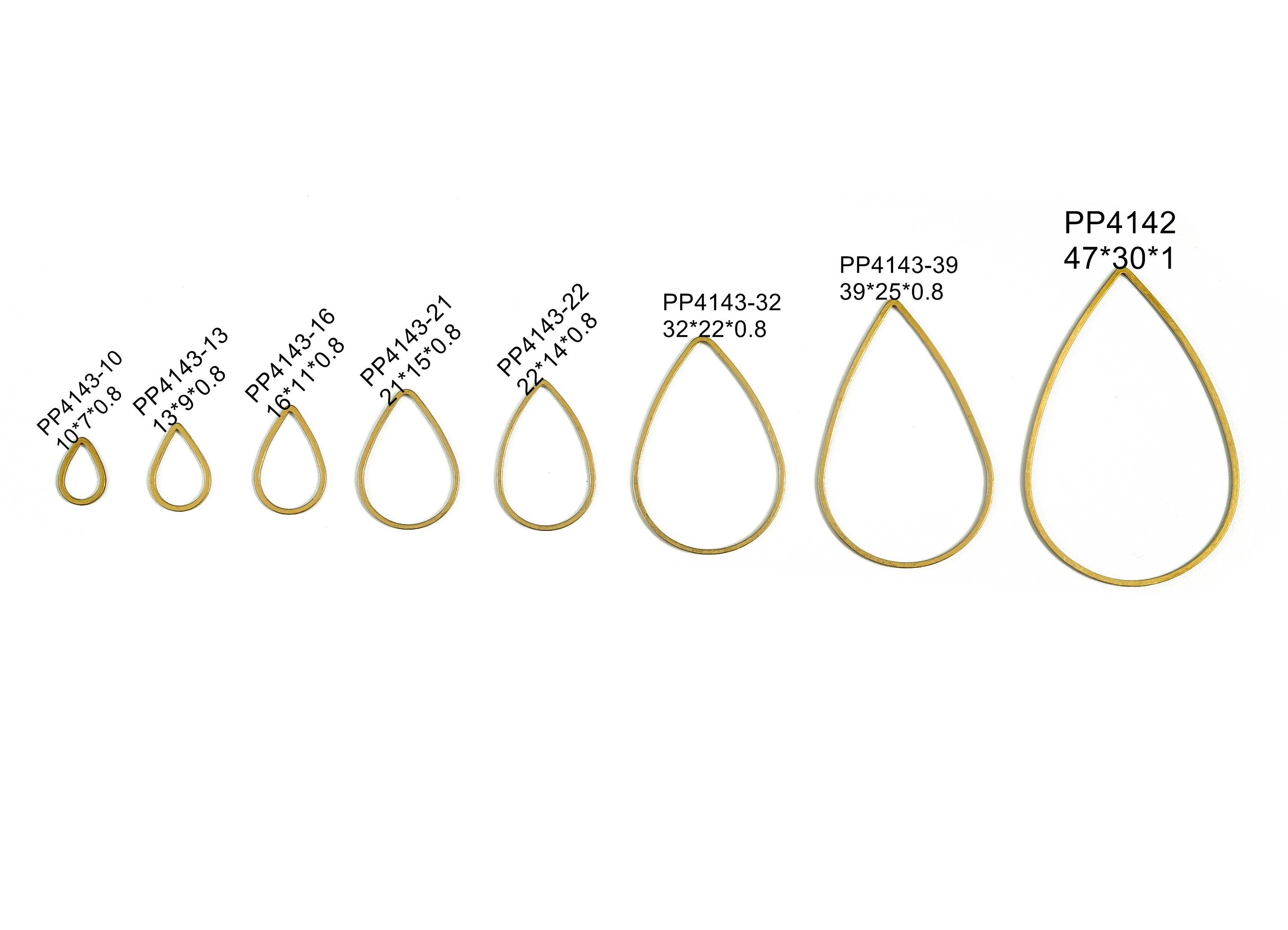 Raw Brass Drop Pendant - Earring Findings - Tear Drop Connector - Brass Drop Jewelry Finding - Jewelry SuPPlies - 13.0x9.0x0.8mm - PP4143-13 - DOMEDBAZAAR