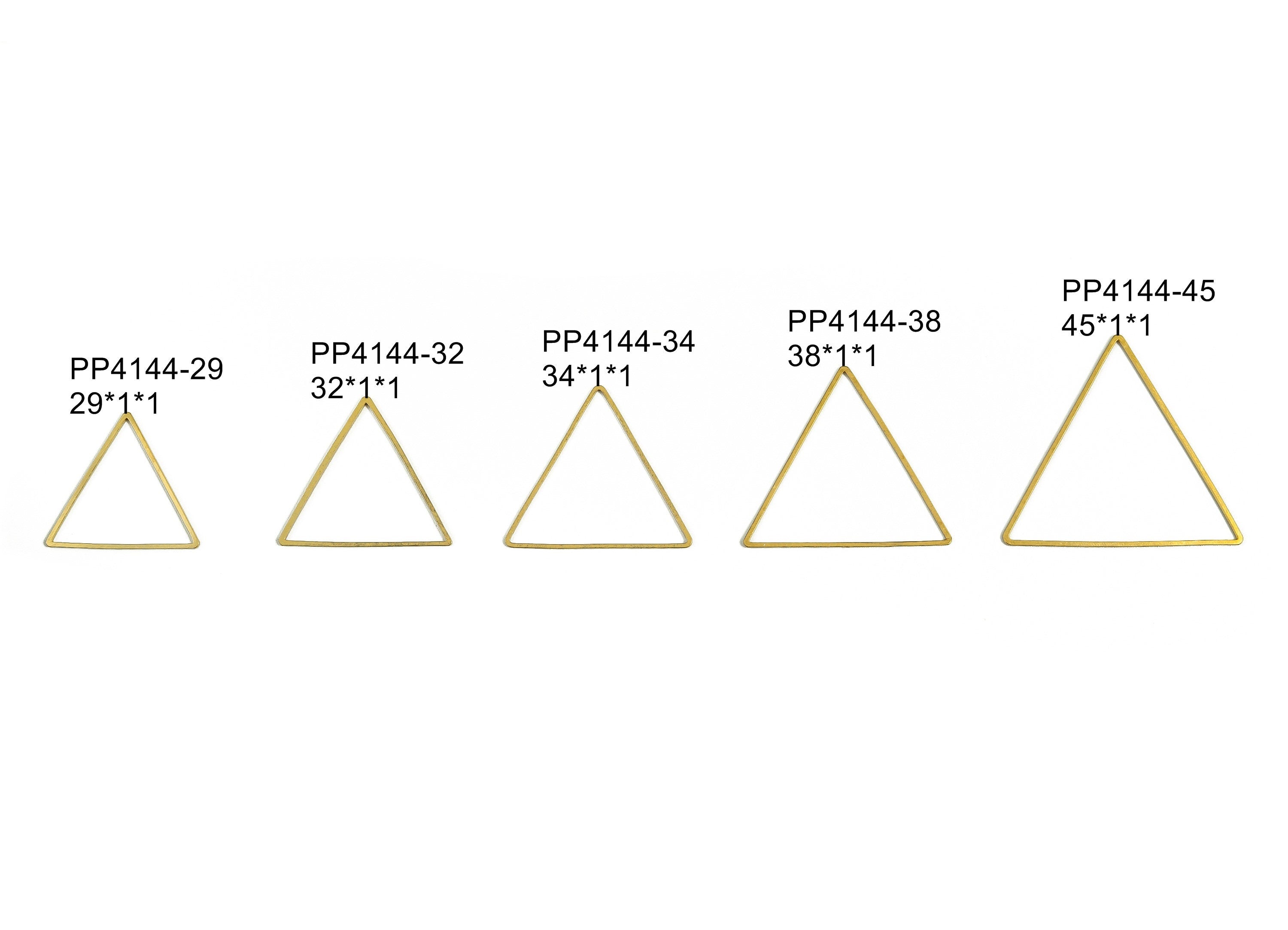 Brass Triangle Charms – Triangle Connector – Triangle Raw Brass Pendant - Earring Finding - Jewelry SuPPlies - 34.0x1.0x1.0mm - PP4144-34 - DOMEDBAZAAR