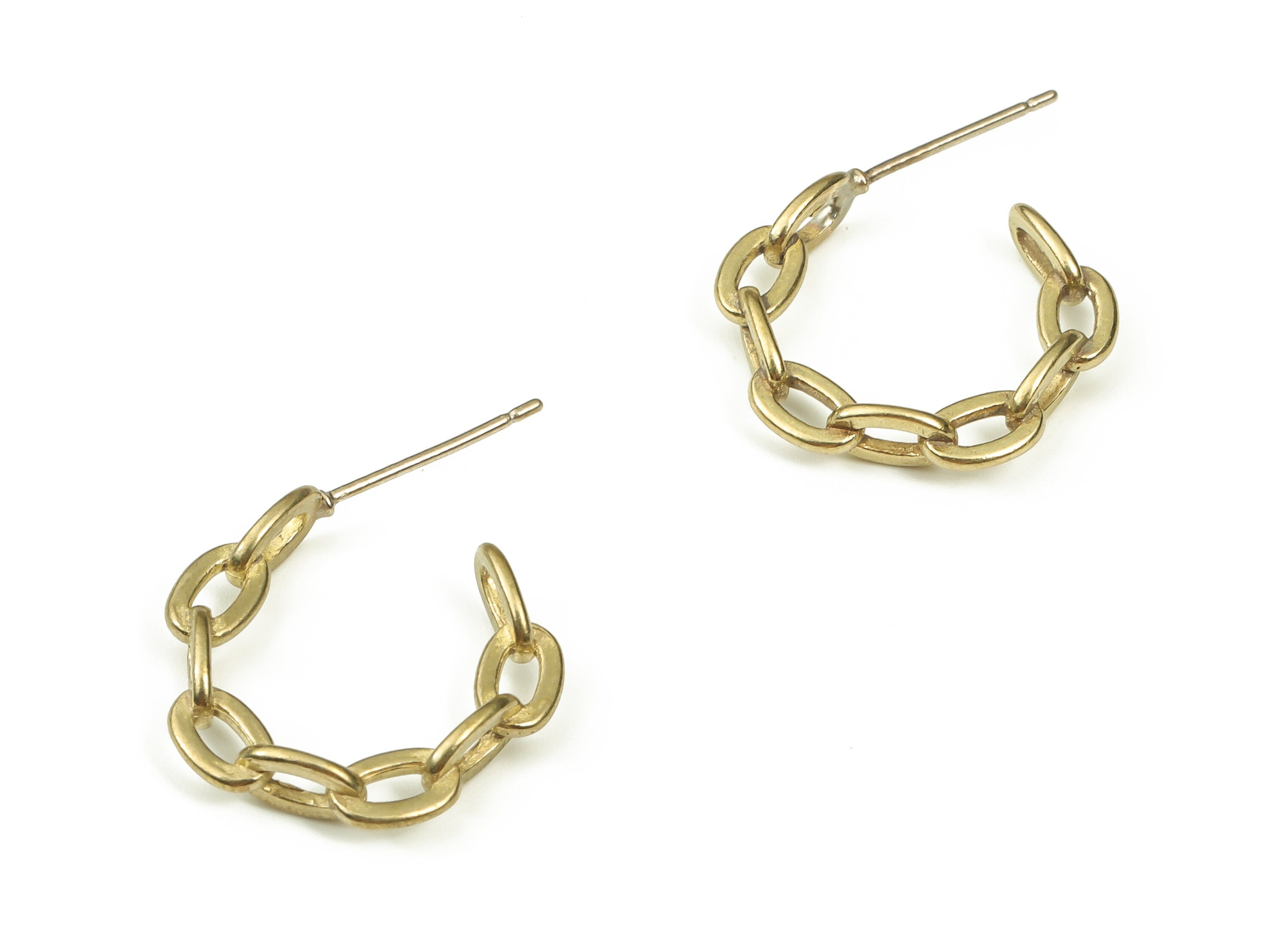 Brass C Earring Stud - Raw Brass Oval Earring Post - Brass Stud - Earring Post - Jewelry Making Supplies - 17.5x19.8x0.94mm - PP4422 - DOMEDBAZAAR