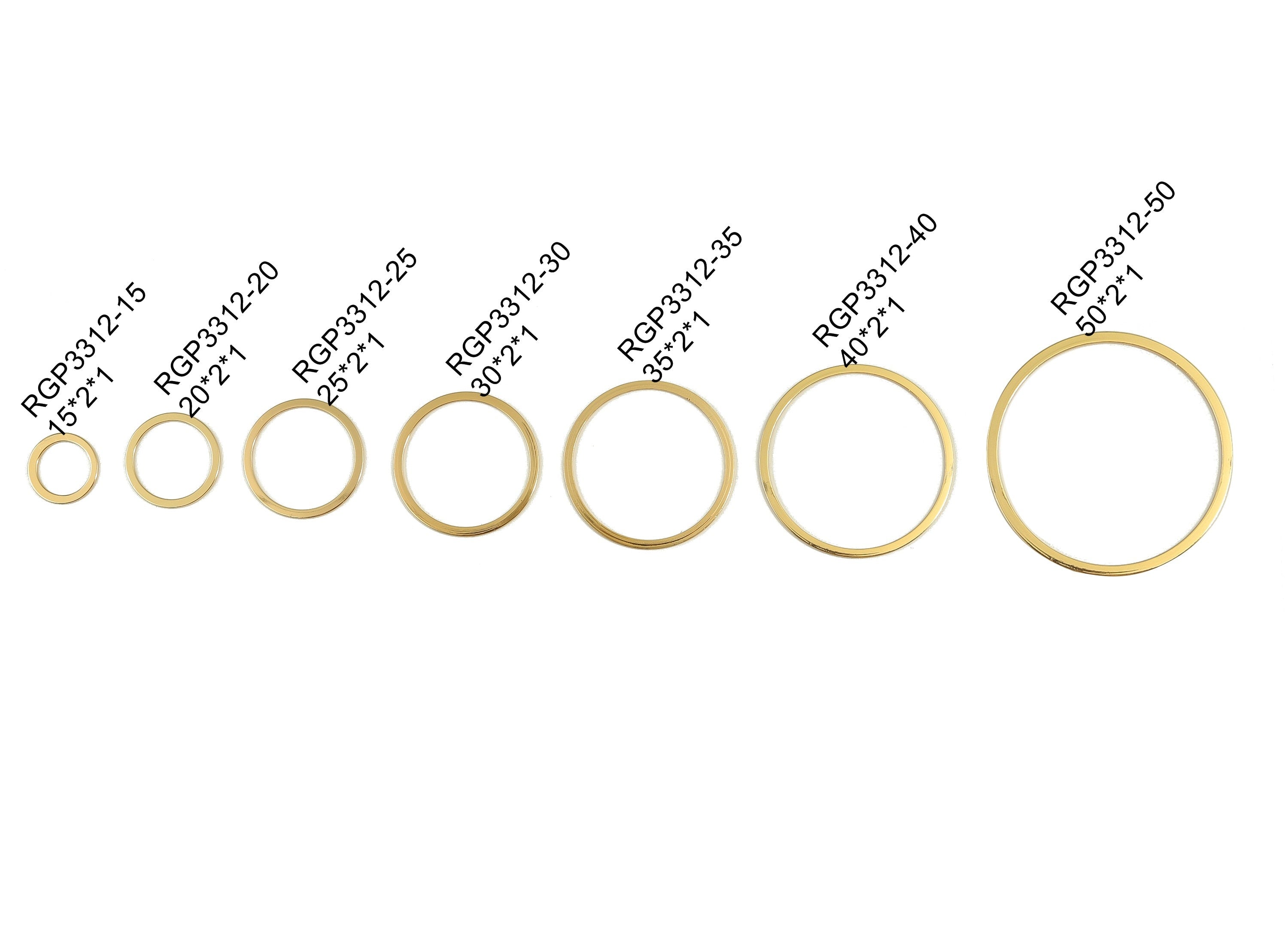 Brass Round Connector - Gold Round Links - Brass Circle Hoop Connector - 18K Real Gold Plated Brass - 60x2x1mm - RGP3312-60 - DOMEDBAZAAR