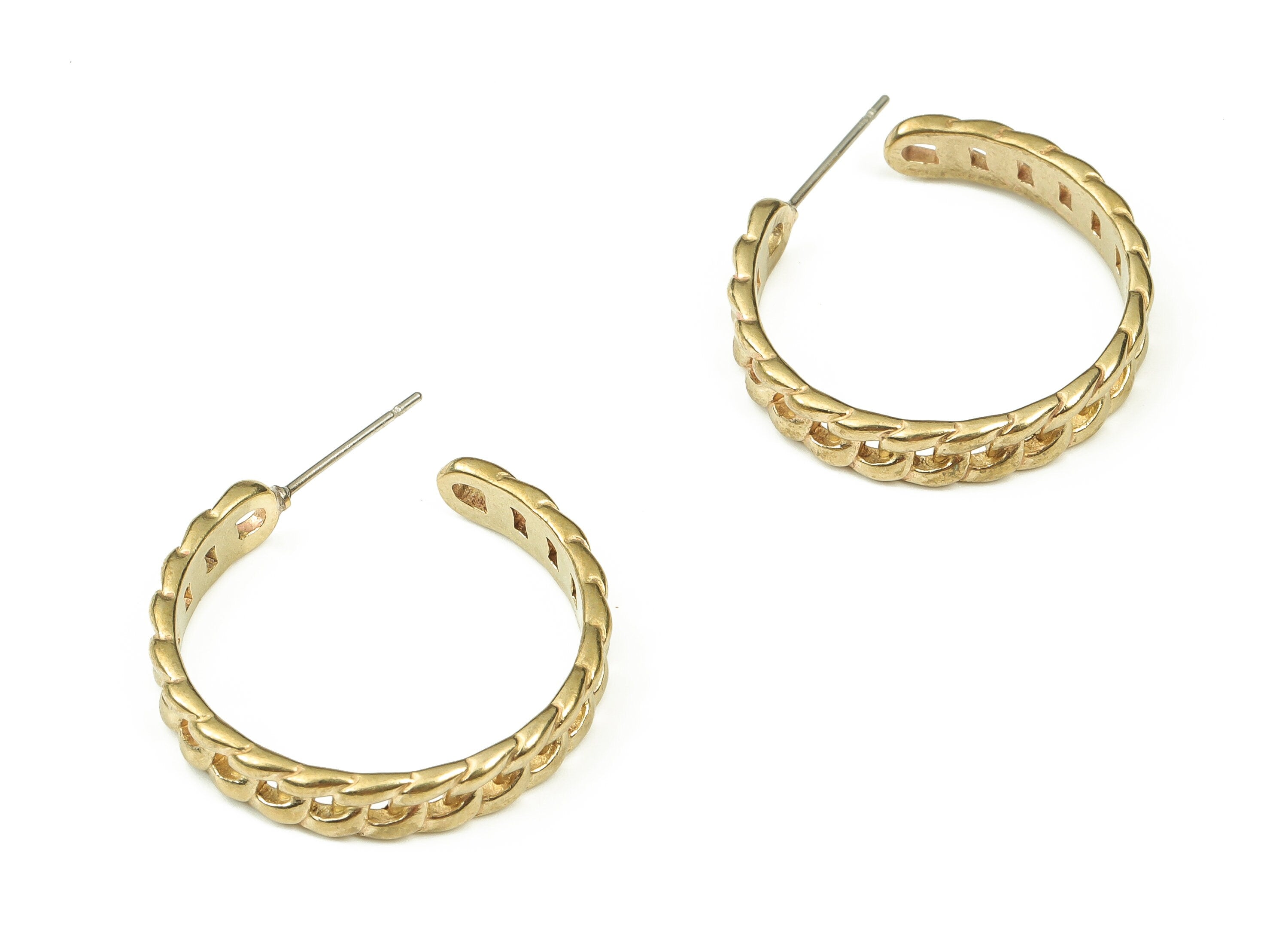 Brass C Earring Stud - Raw Brass C Earring Post - Brass Stud - Earring Post - Jewelry Making Supplies - 25.5x27.2x1.58mm - PP4425 - DOMEDBAZAAR