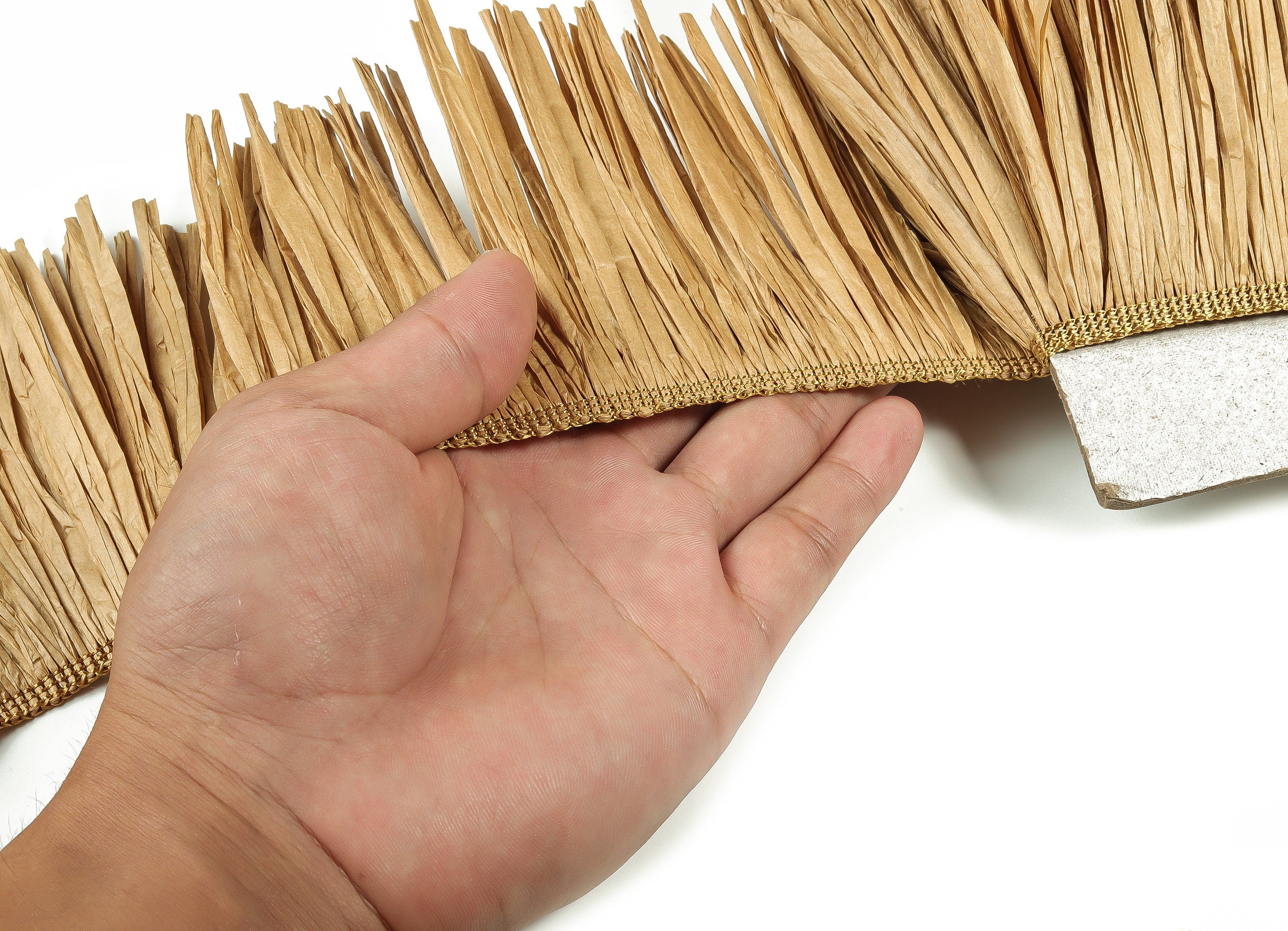 Natural Raffia Tassel – Raffia Tassels Strip – Raffia Grass Tassels Skirt – Jewelry Accessories – Earring Finding - 100mm x 1.2mm -RS1072 - DOMEDBAZAAR