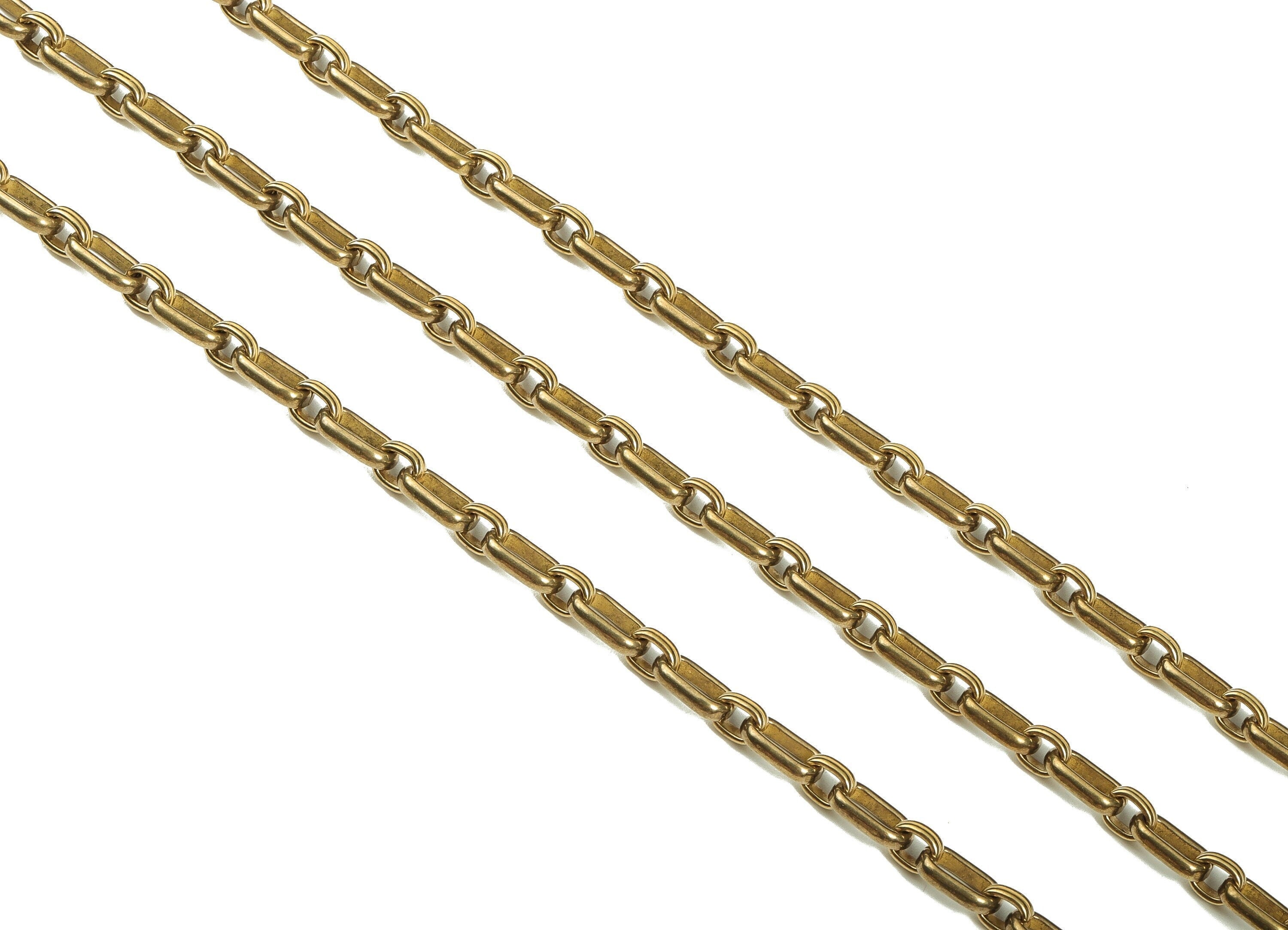 Oval Rectangle Paper Clip Layering Chain - Oval Textured Rolo Soldered Cable Chain - For Necklace Bracelet 0.87" x 0.27" x 0.09" CC1201 - DOMEDBAZAAR