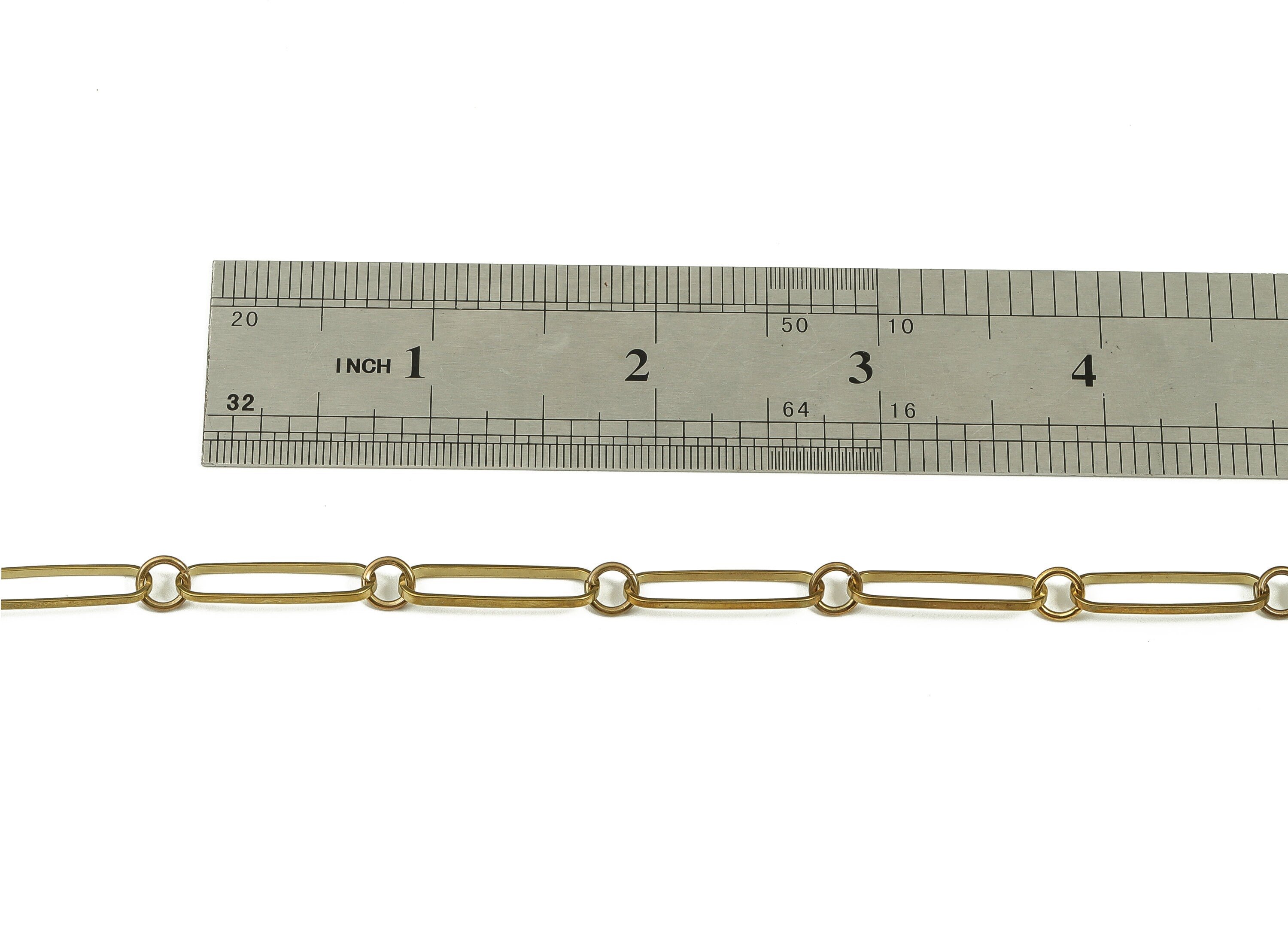 Oval Rectangle Paper Clip Layering Chain - Round Rolo Open Link Chain - Oval Flat Cable Chain-For Necklace Bracelet 1.70"x0.25"x0.04" CC1205 - DOMEDBAZAAR