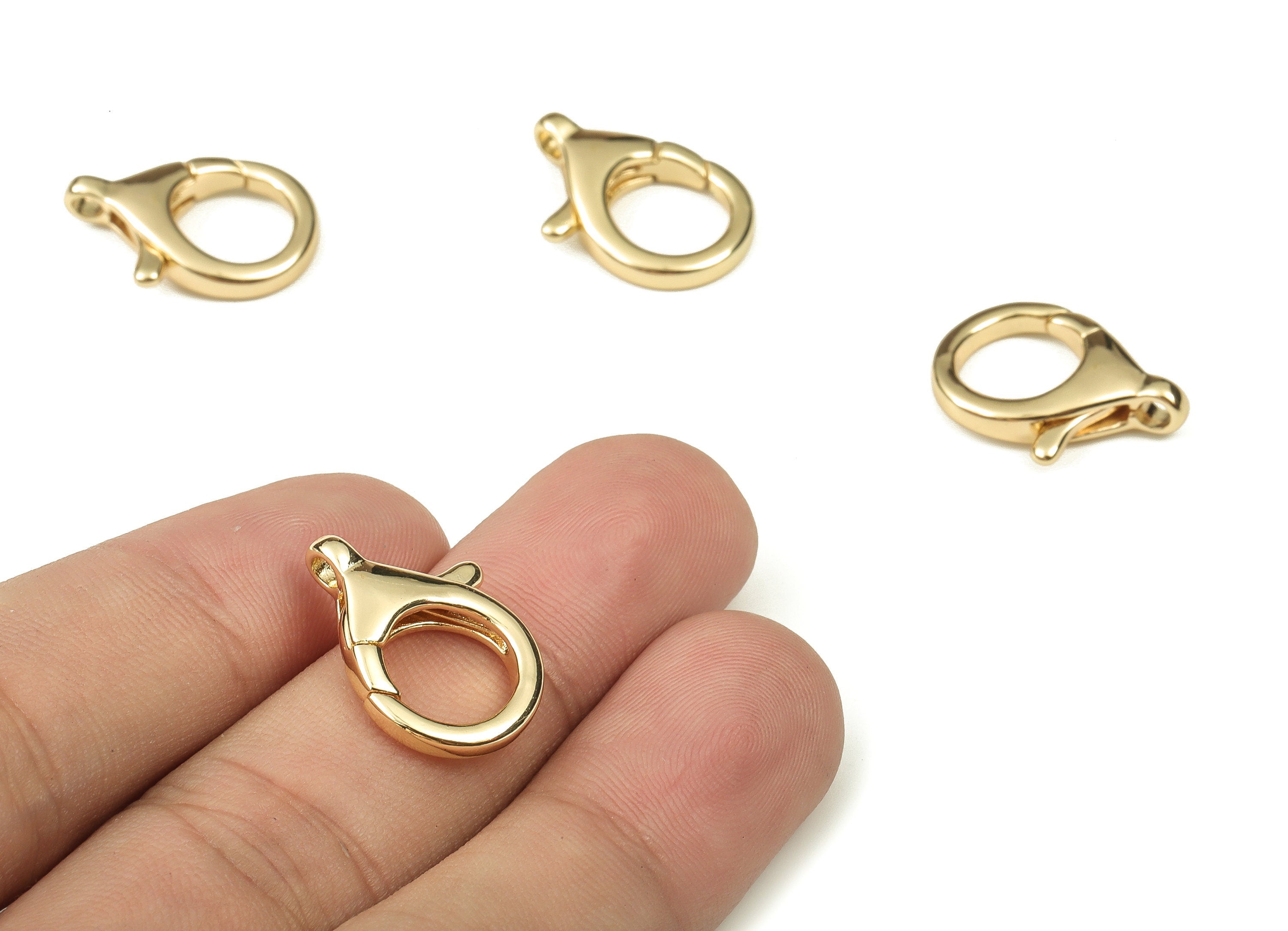 Brass Clips parrot Clasp - Gold Parrot Clasps - Gold Lobster Clasps - 18K Real Gold Plated Brass - 19.63x10.77x3.93mm - RGP3831 - DOMEDBAZAAR