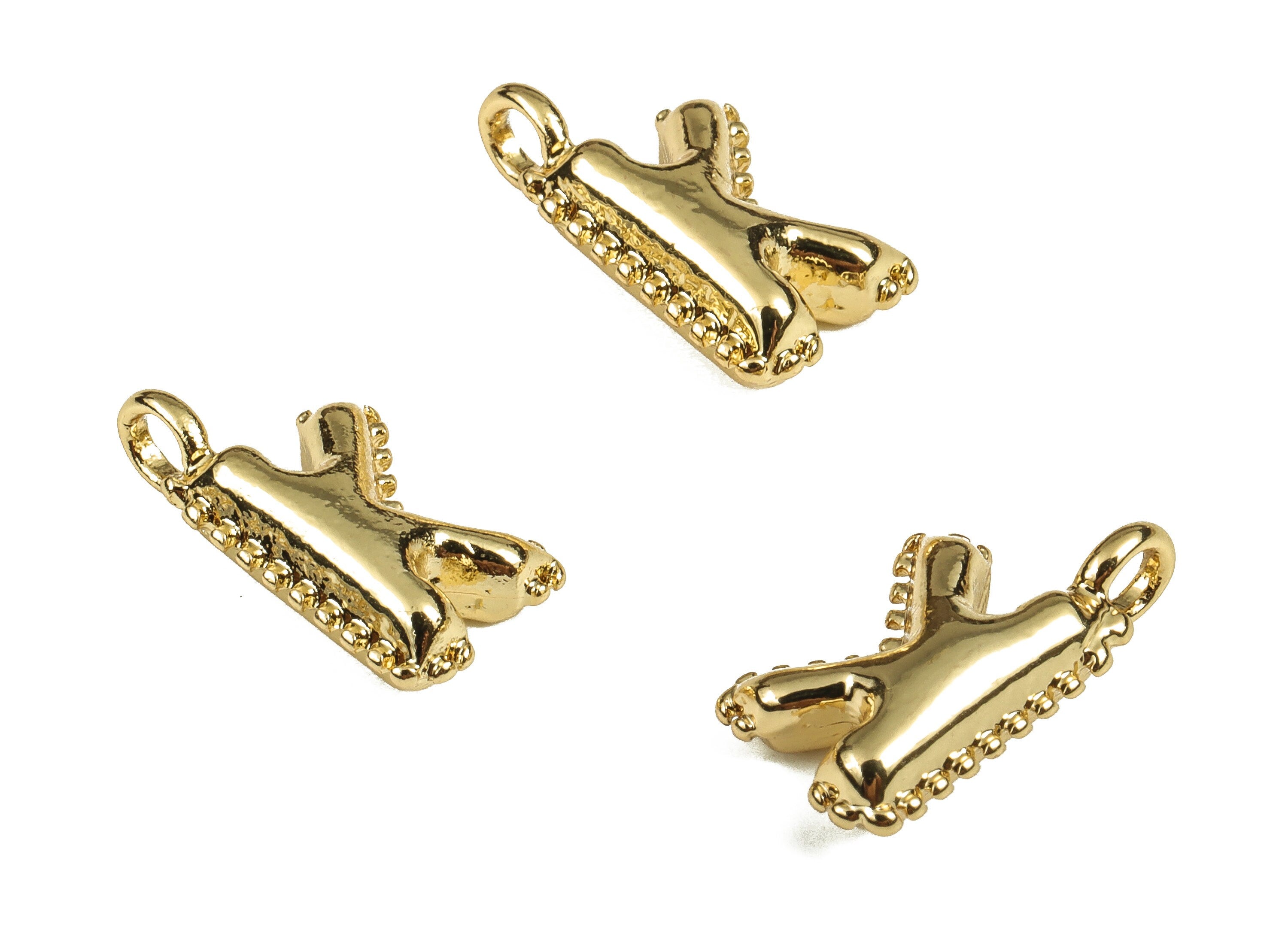 Brass The letter K Earring Charms - Gold The letter K Pendant - 18K Real Gold Plated Brass - Jewelry Supplies - 14.4x8.13x4.26mm - RGP3737K - DOMEDBAZAAR